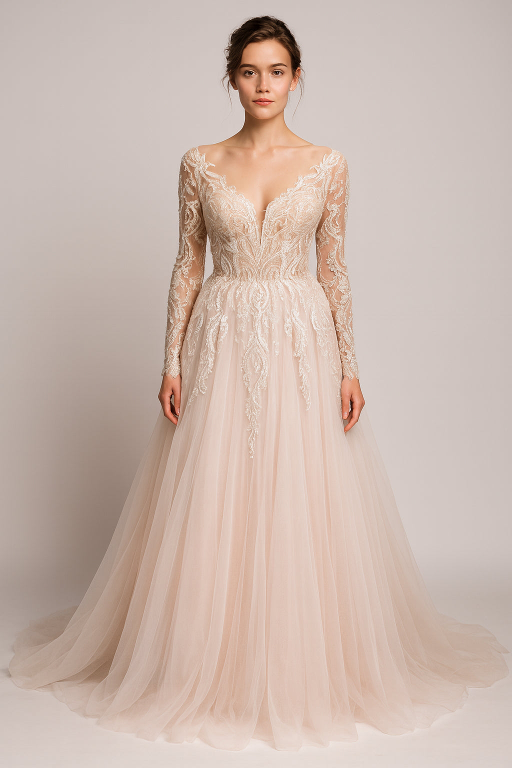 Baby Pink Wedding Dress/ Designer: Tina Valerdi