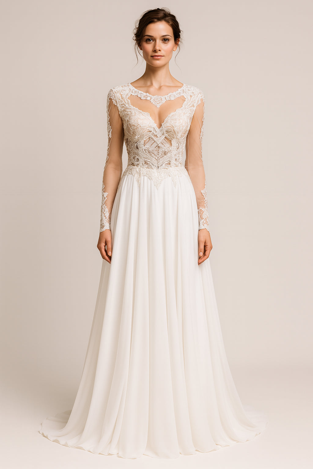 White English Bridal Dress/ Designer: Luce Sposa