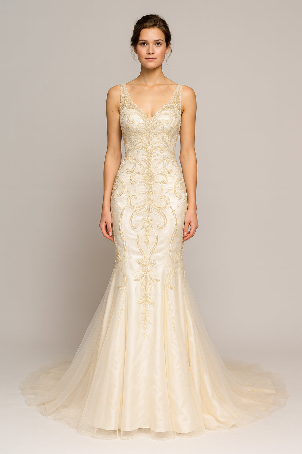 White English Bridal Dress/ Designer: Luce Sposa