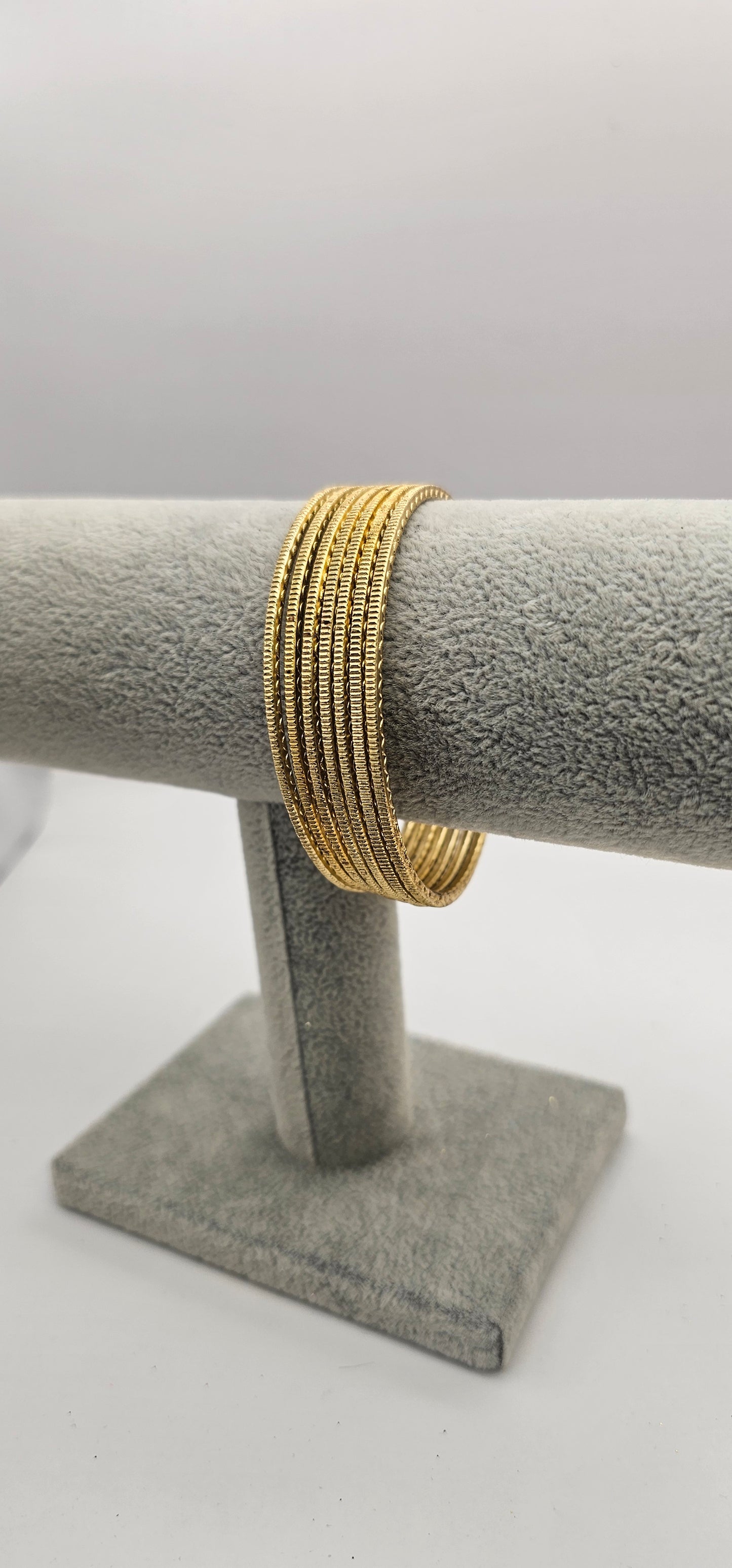Light Gold Touchstone Metal Bangles Size 2.8