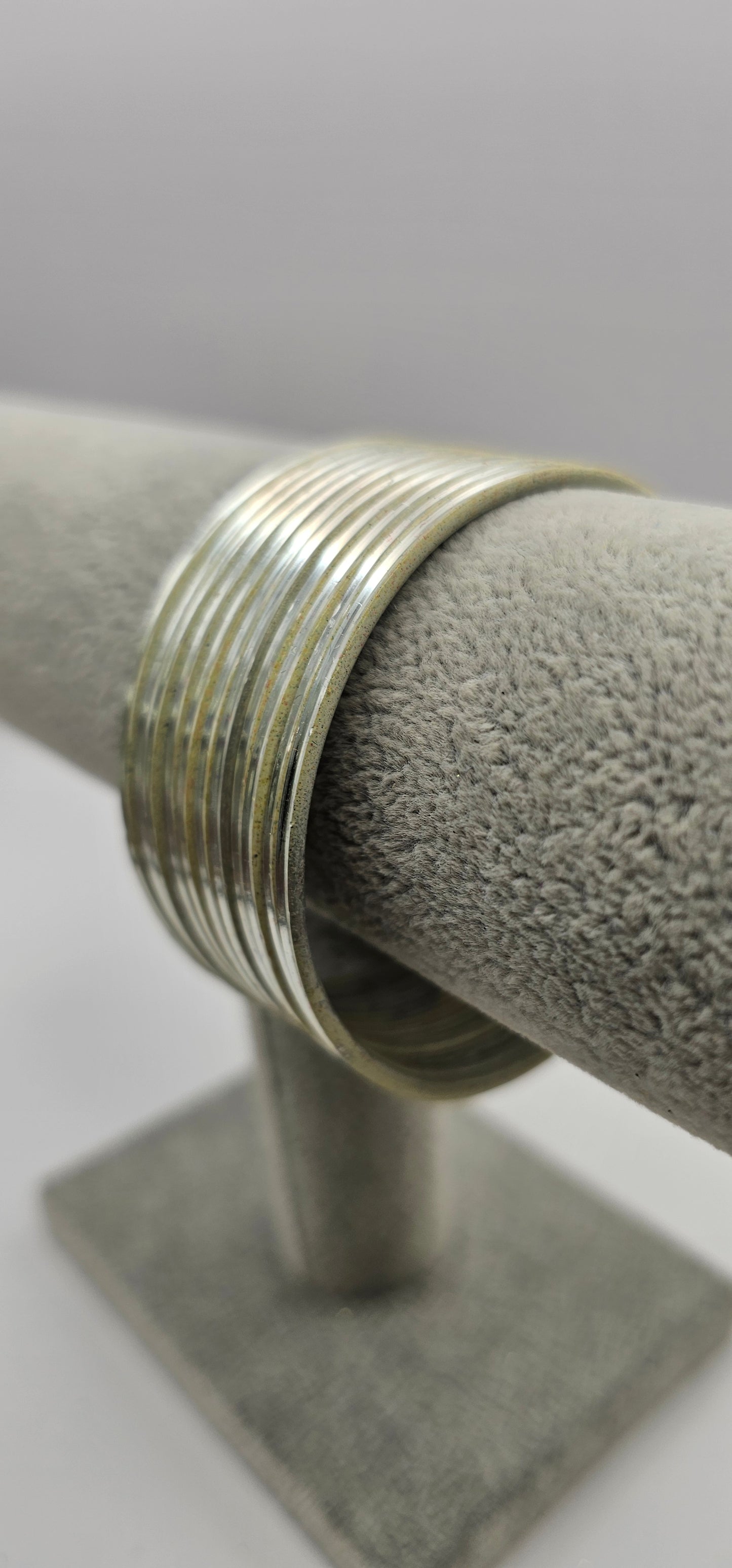 Cream Plain Metal Bangles Size 2.8