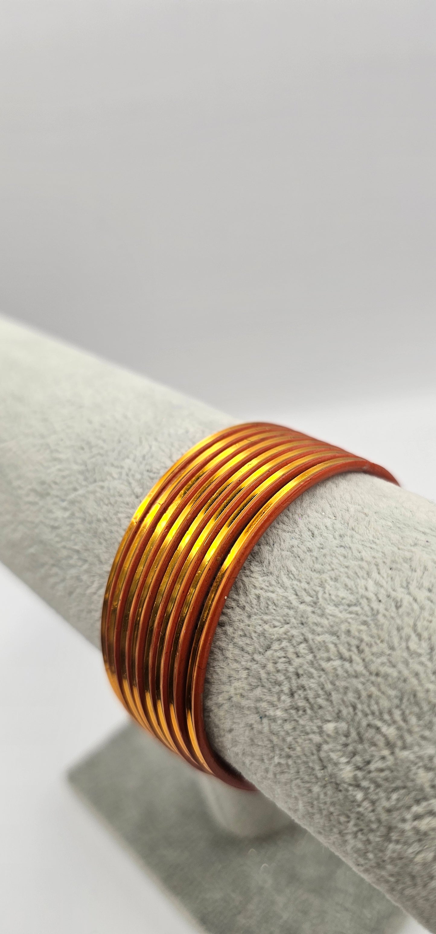 Orange Luxuries Plain Metal Bangles Size 2.4
