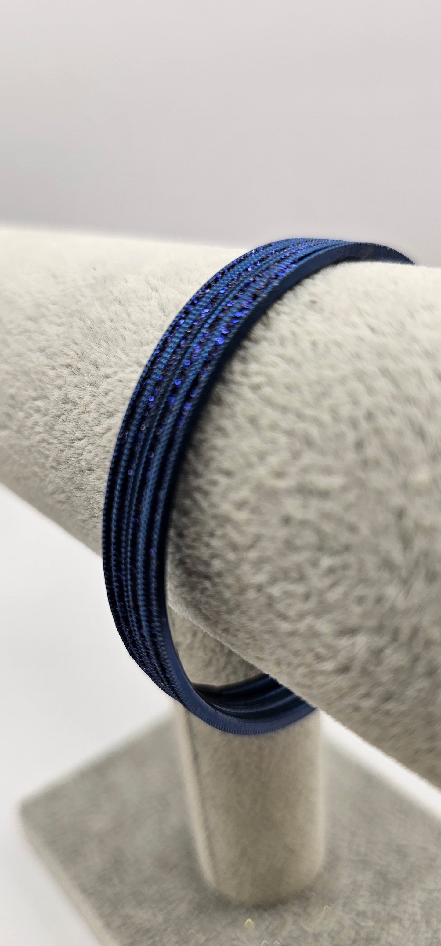 Navy Sparkly Metal Bangle Size 2.6