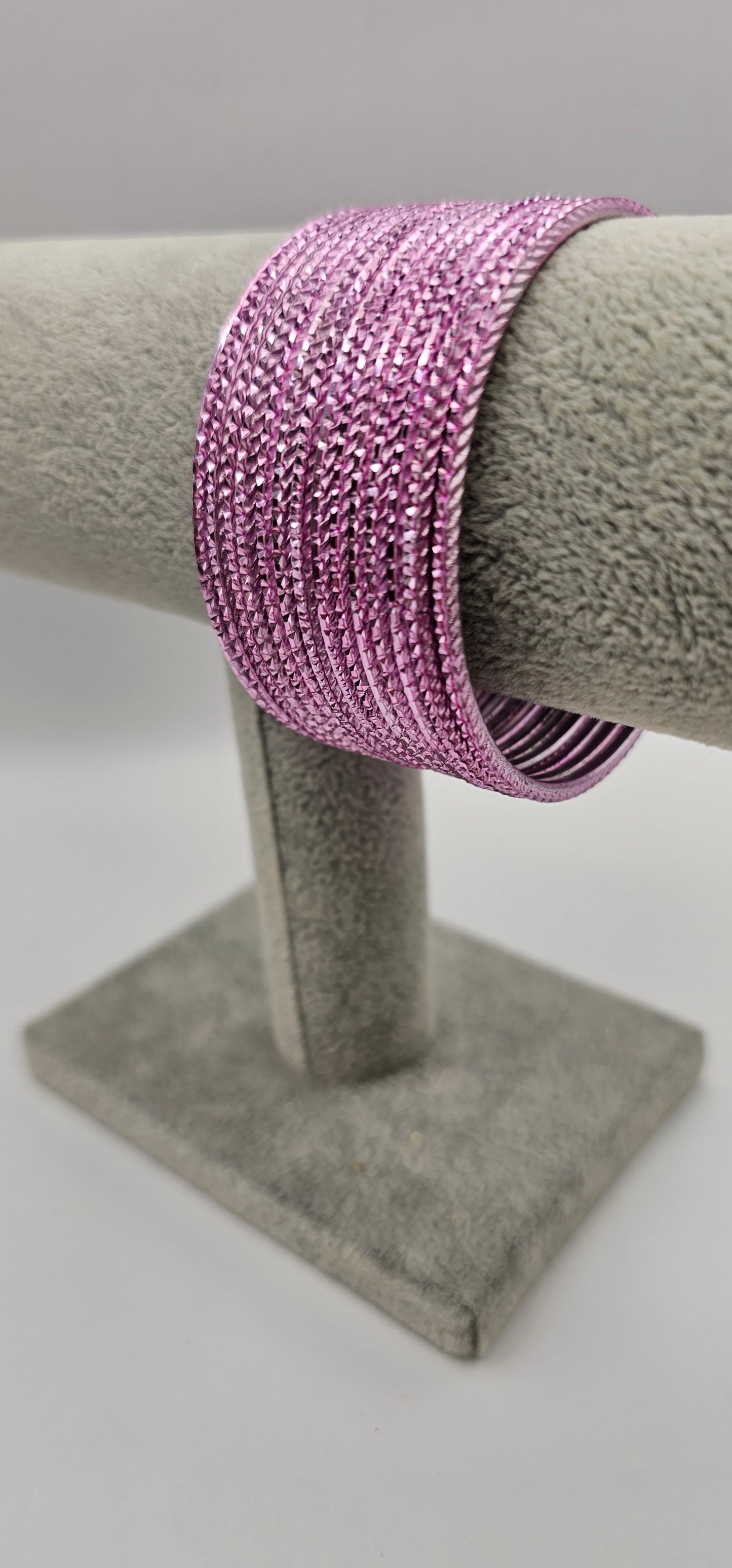 Light Pink Twisted metal Bangles Size 2.6