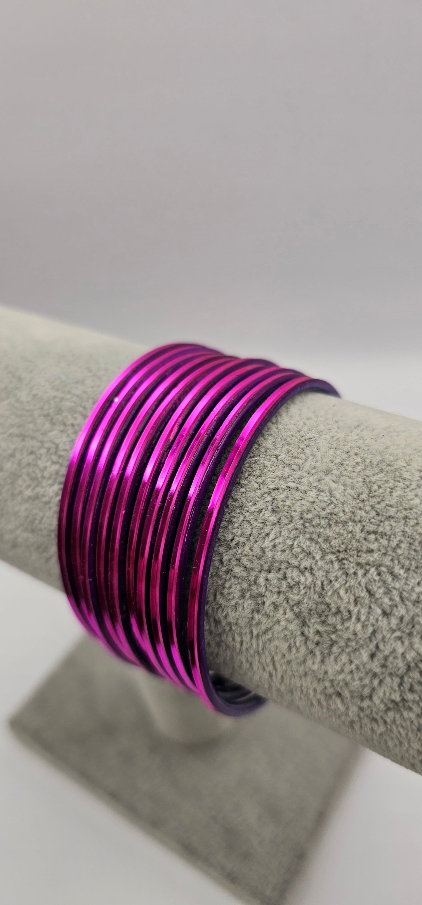 Matte Purple Plain Metal Bangles Size 2.6
