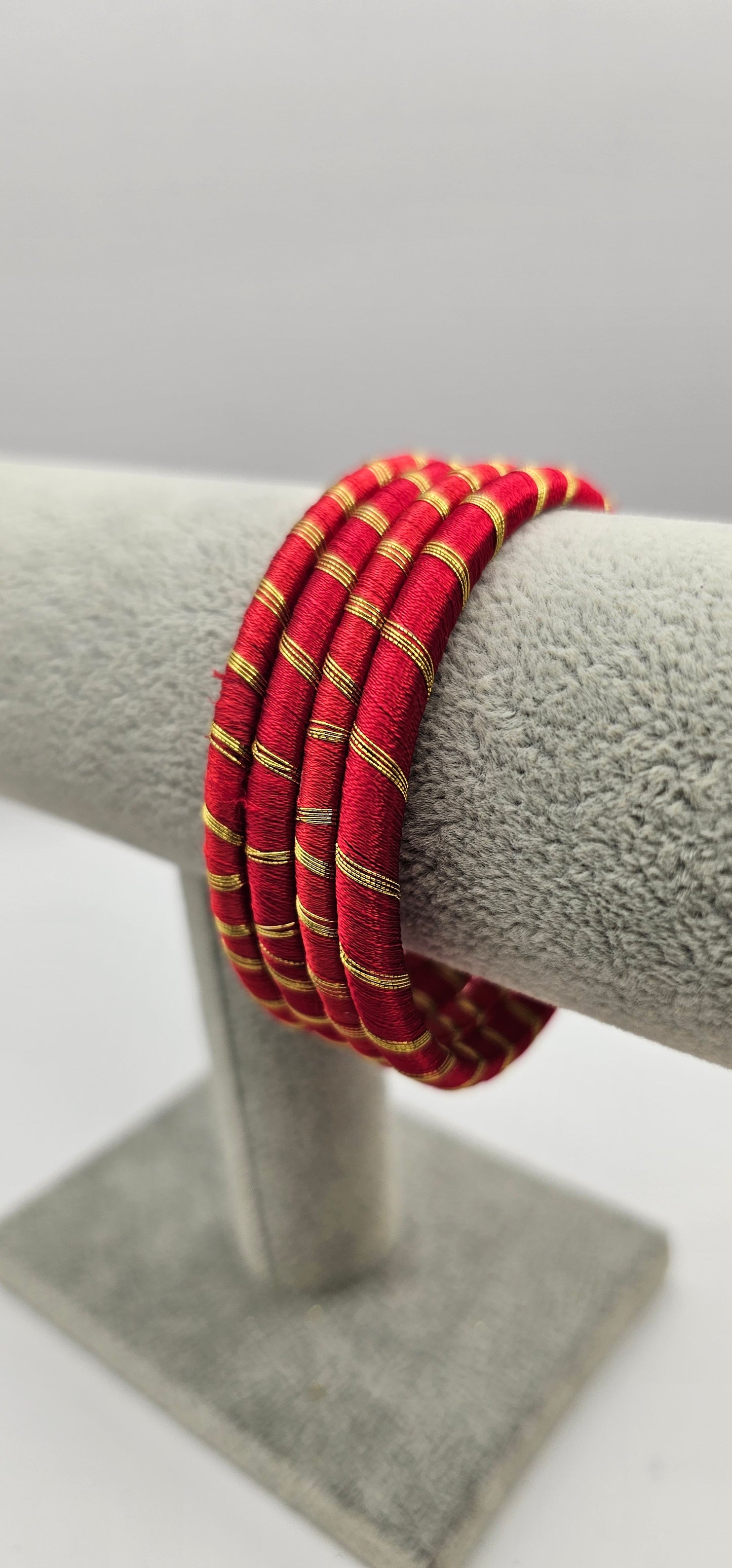 Red & Gold Fabric Bangles