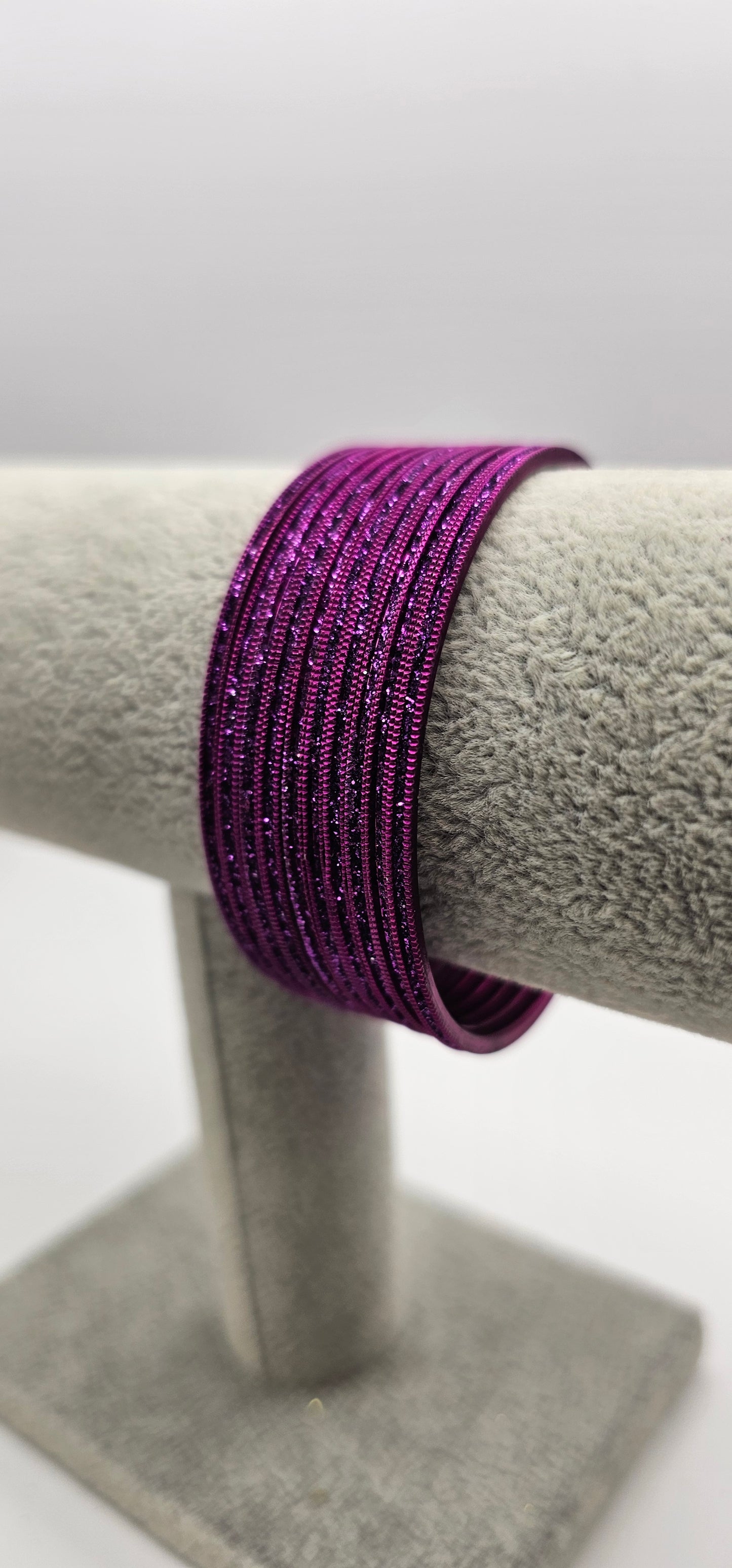 Light Purple Sparkly Metal Bangles Size 2.8