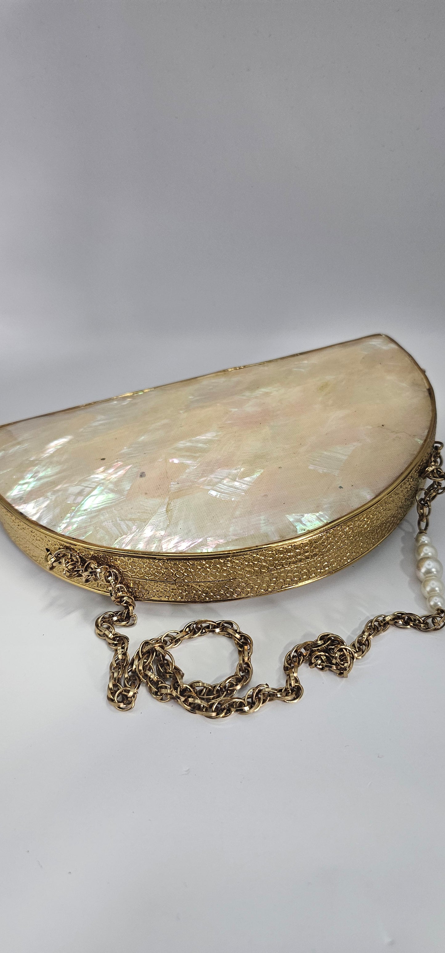 Gold & Mother Of Pearl Clutch Bag