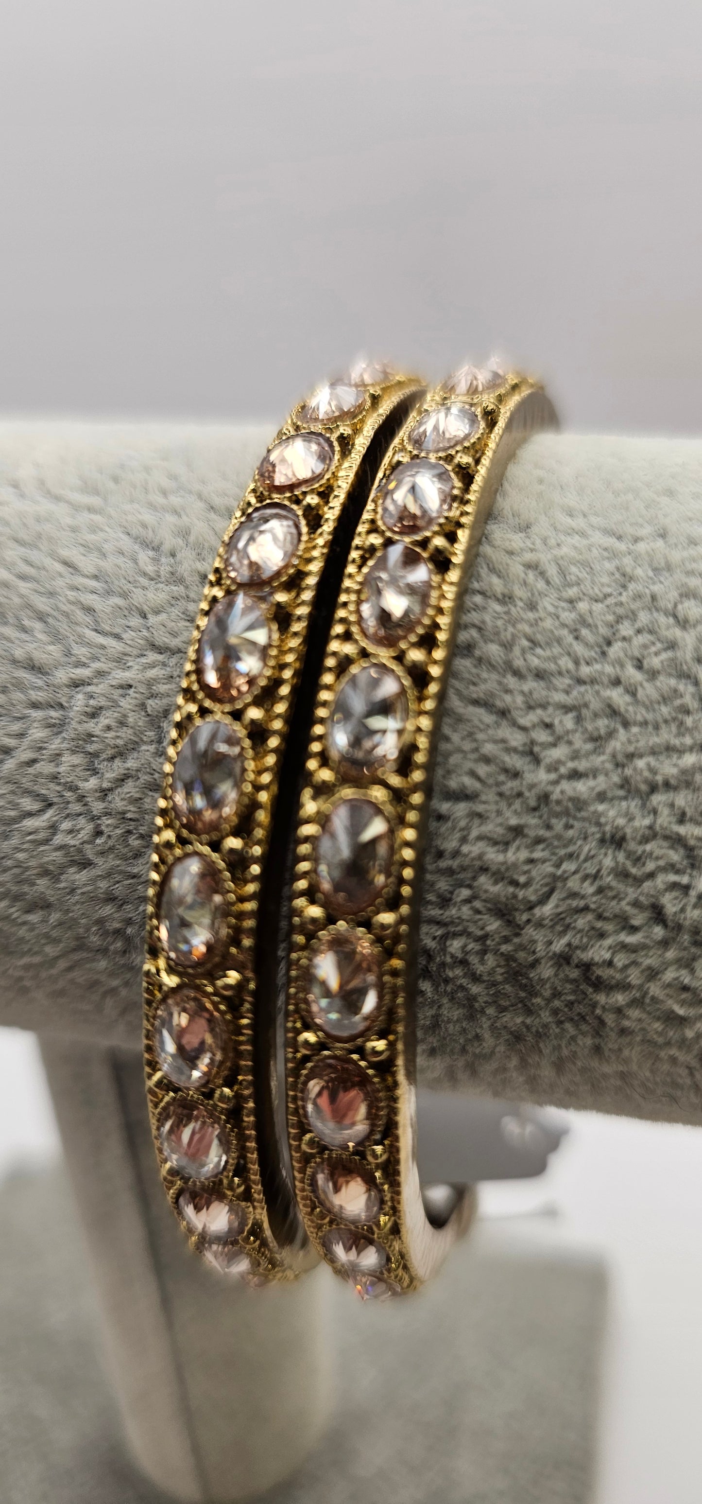 Gold asian indian bangles jewellery kundan kangan chudiya gold ! Size 2.8