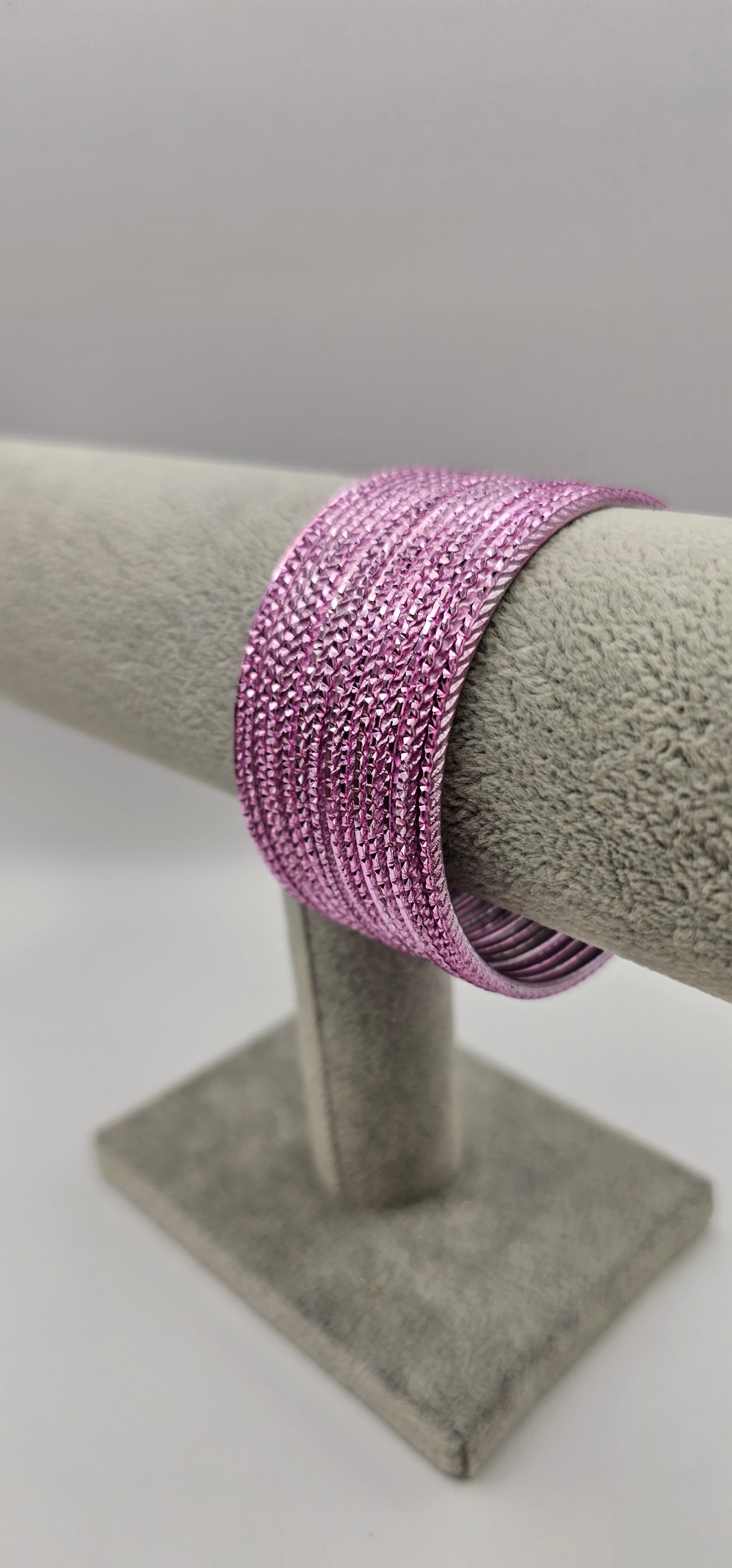 Light Pink Twisted metal Bangles Size 2.6