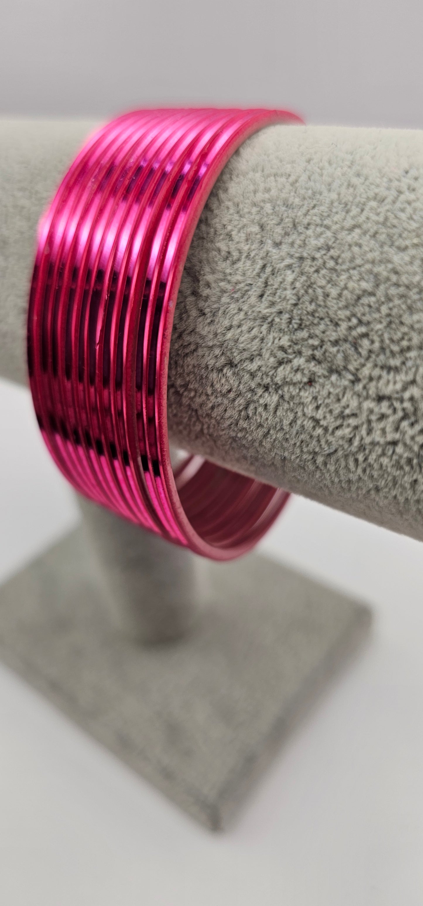 Matte Pink Metal Bangles Size 2.10