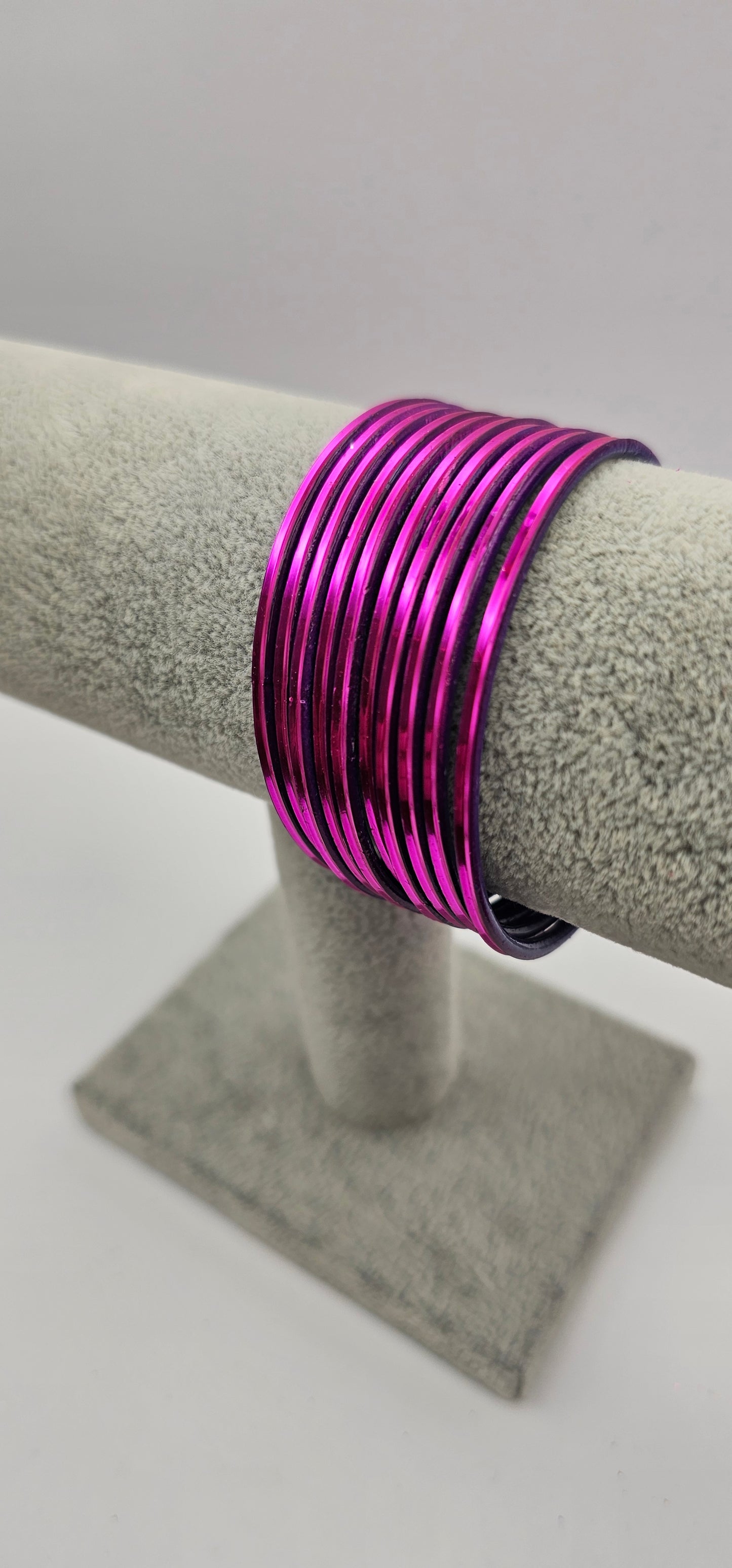 Matte Purple Plain Metal Bangles Size 2.6