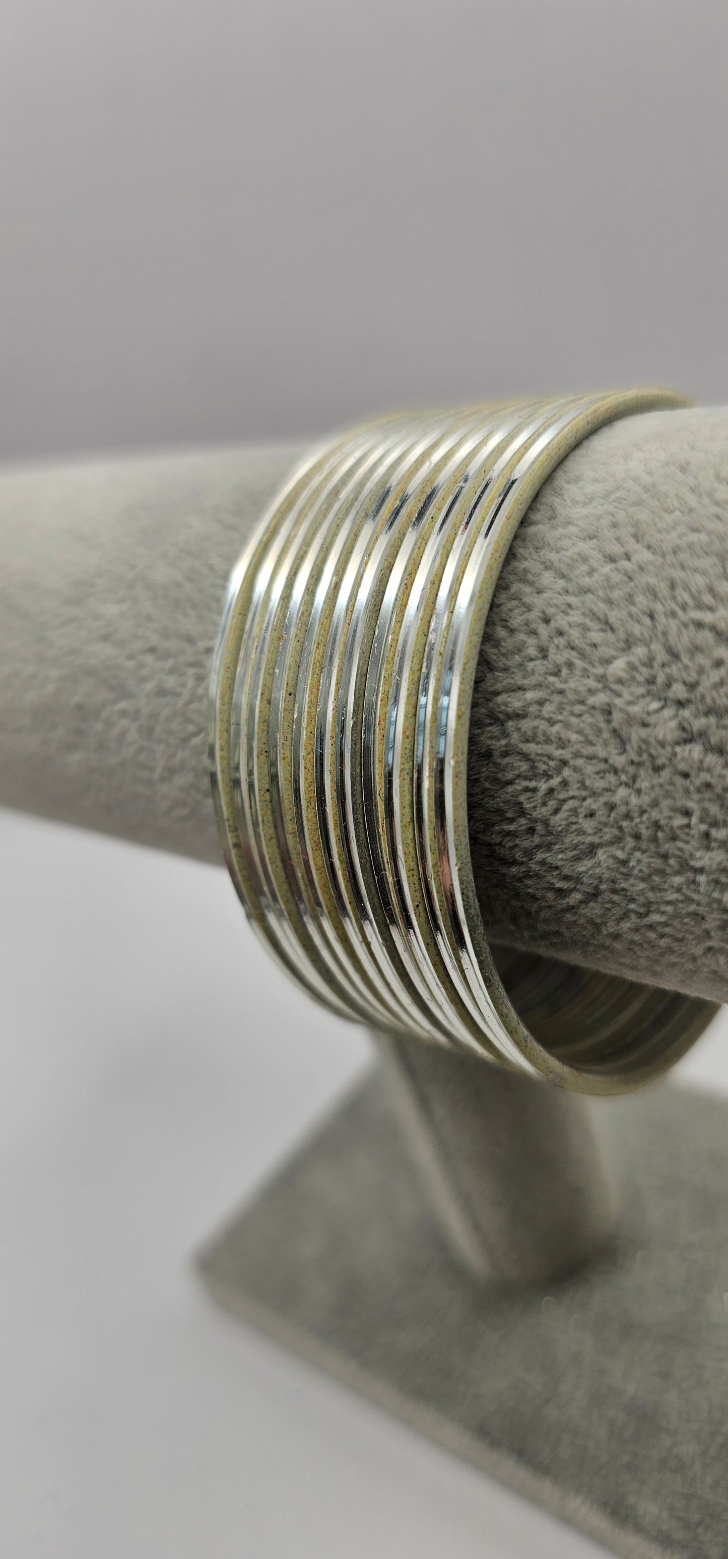 Cream Plain Metal Bangles Size 2.8