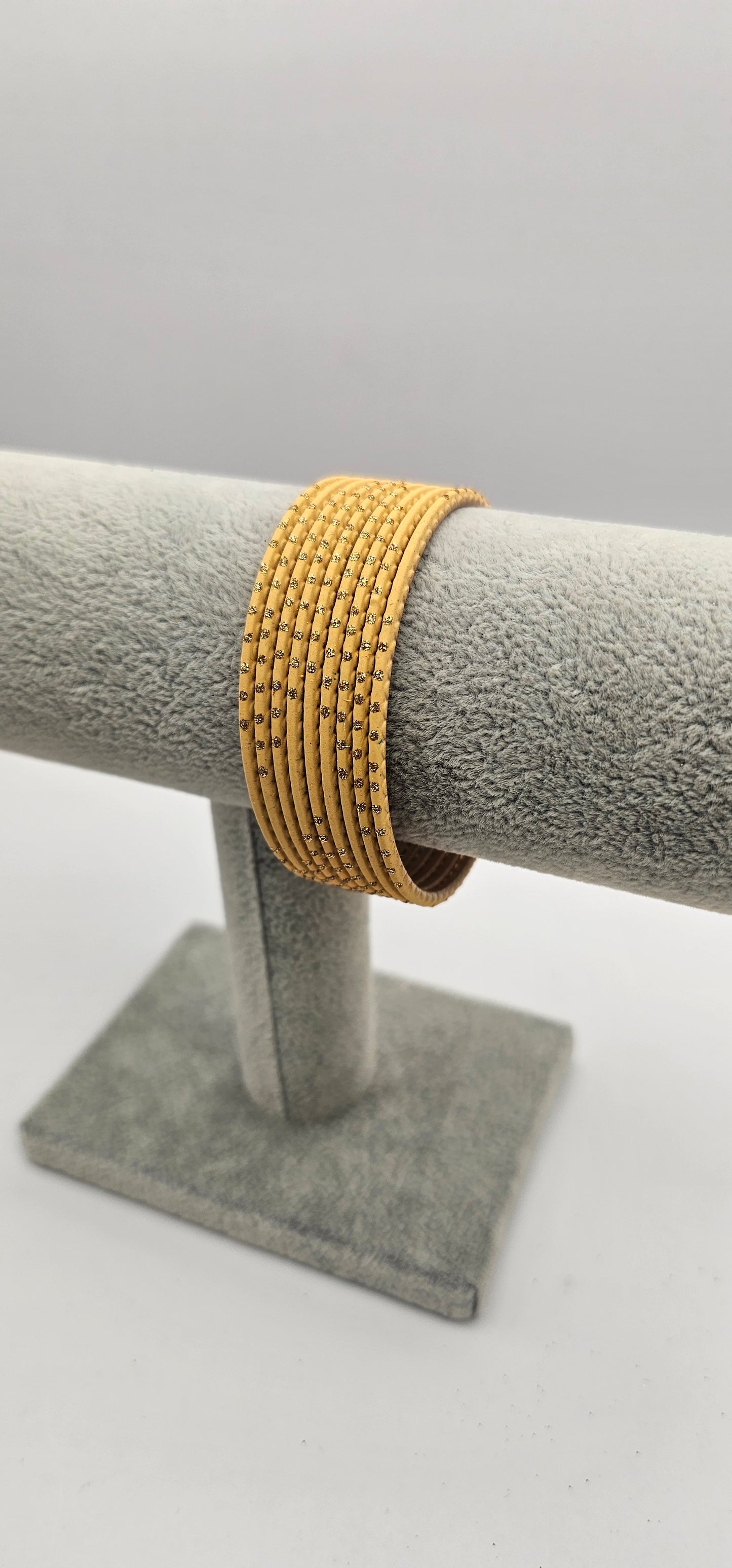 Gold Metal Bangles With Got Dot Size 2.6