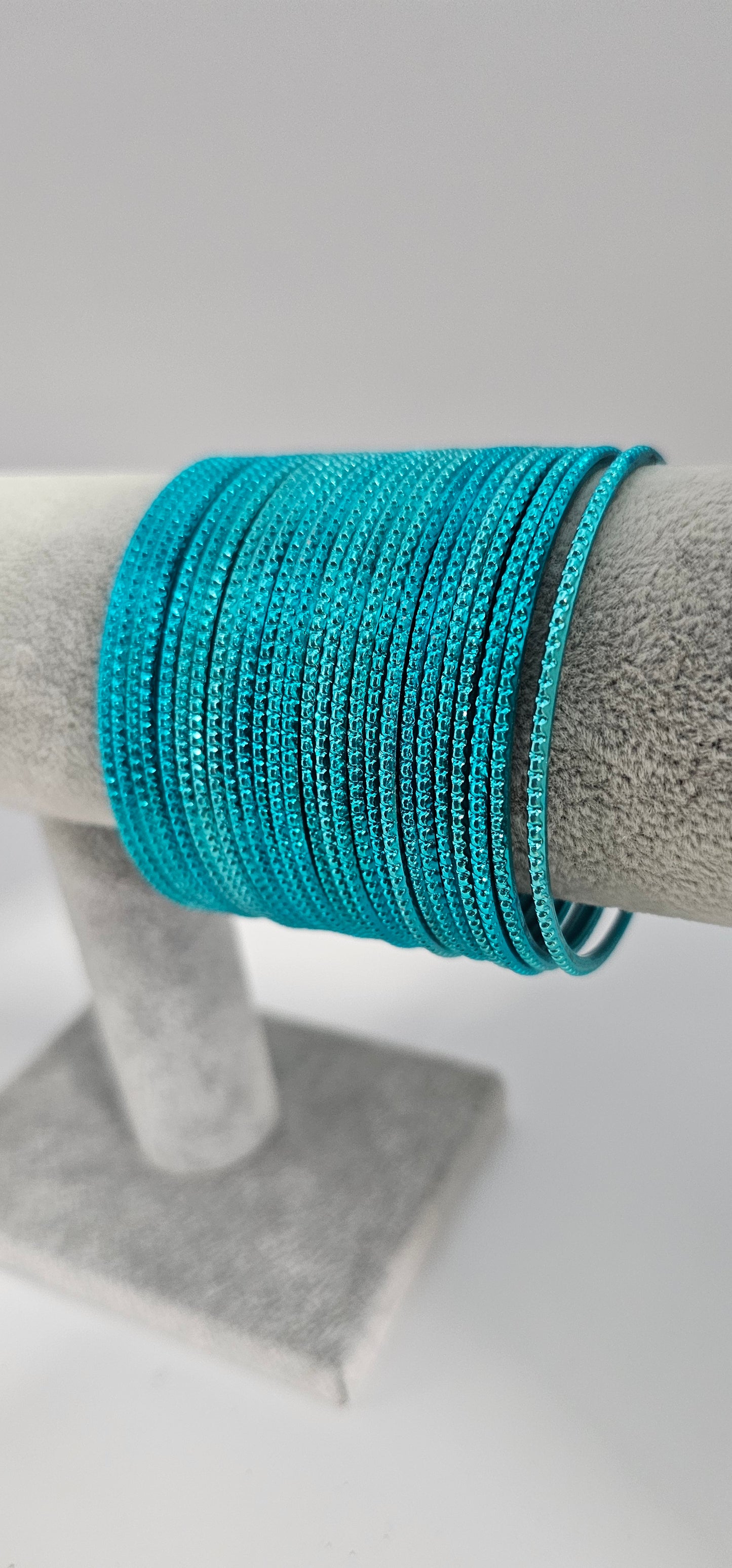 Sea Green Touchstone Metal Bangles Size 2.6