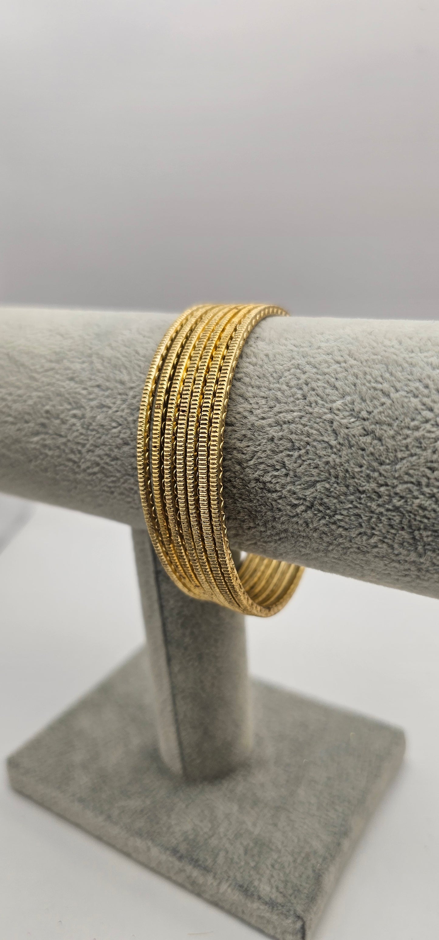 Light Gold Touchstone Metal Bangles Size 2.8