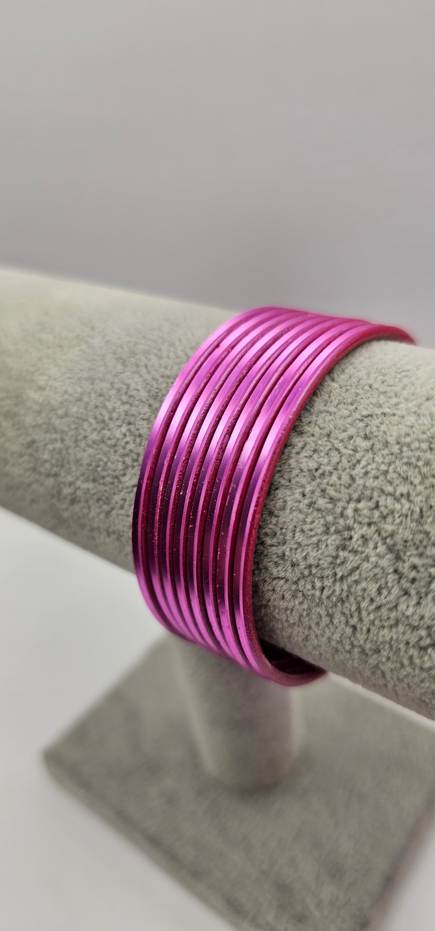 (Copy) Matte Light Pink Plain Metal Bangles Size 2.10