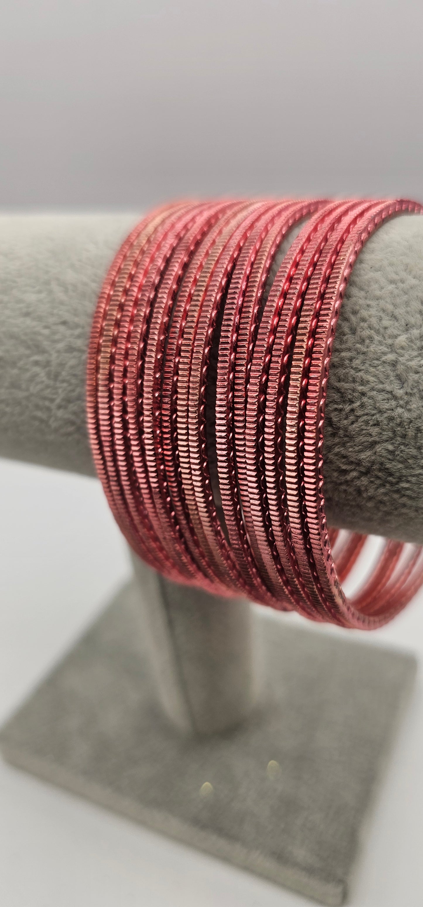 Baby Pink Touchstone Metal Bangles Size Size 2.10