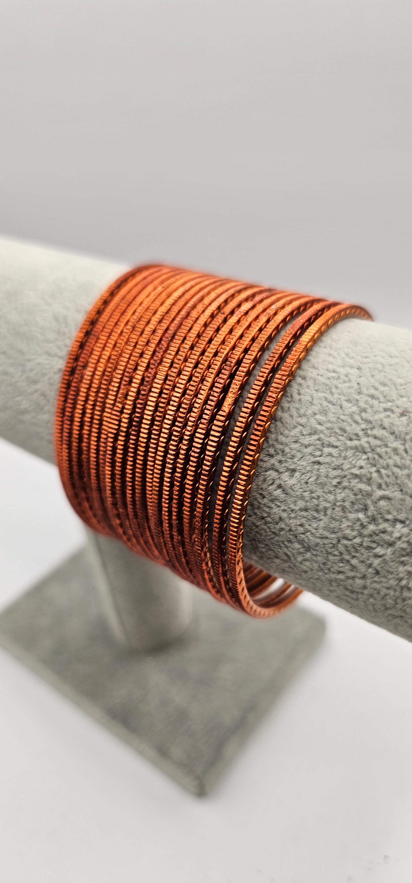 Orange Touchstone Metal Bangles Size 2.6