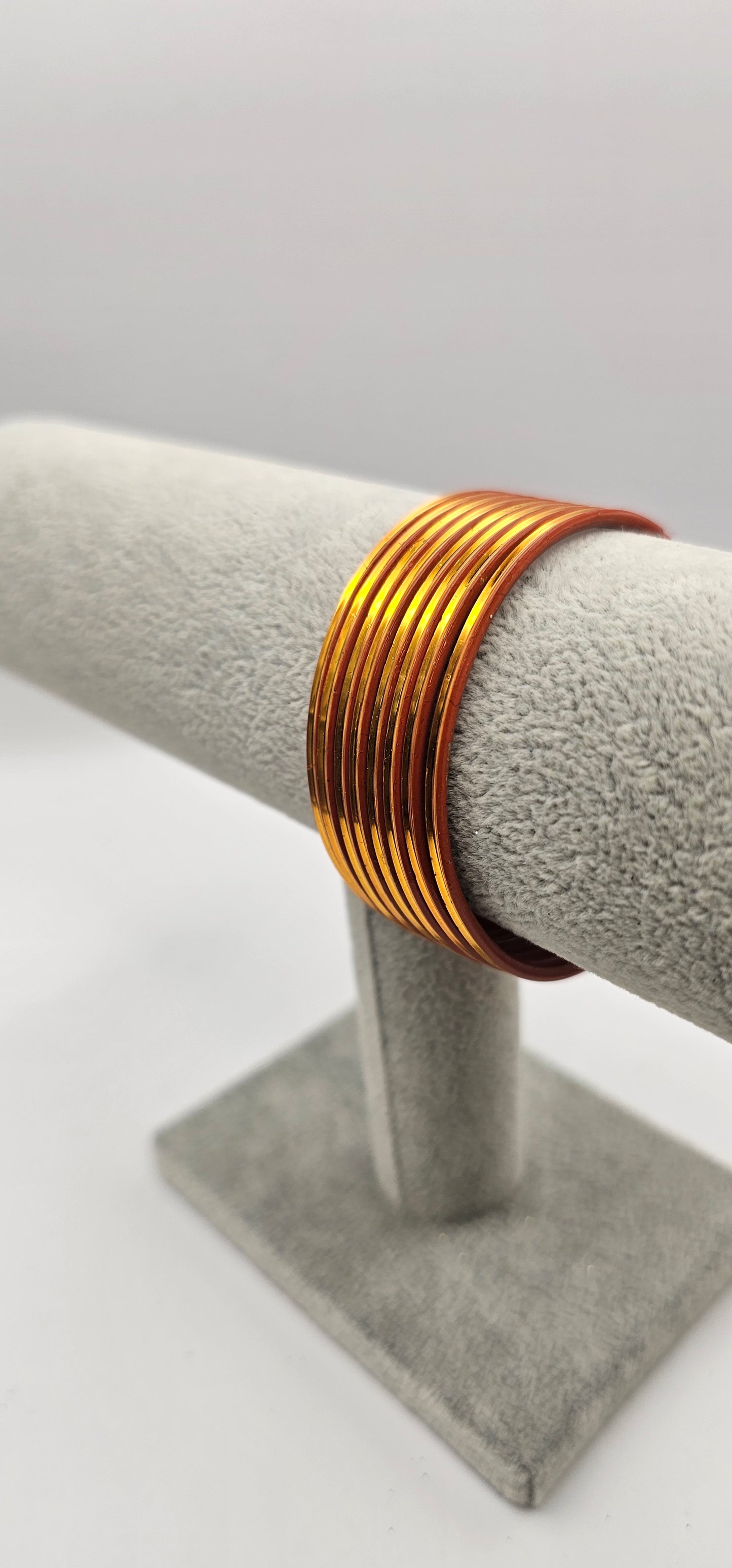 Orange Luxuries Plain Metal Bangles Size 2.4