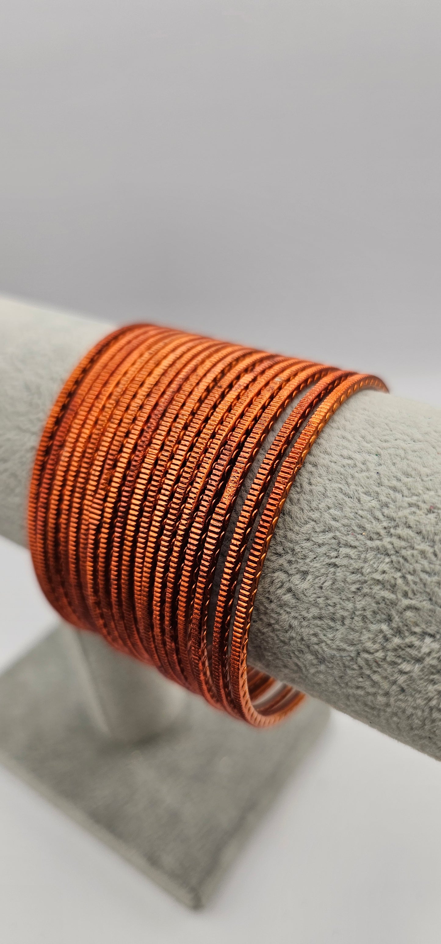 Orange Touchstone Metal Bangles Size 2.6