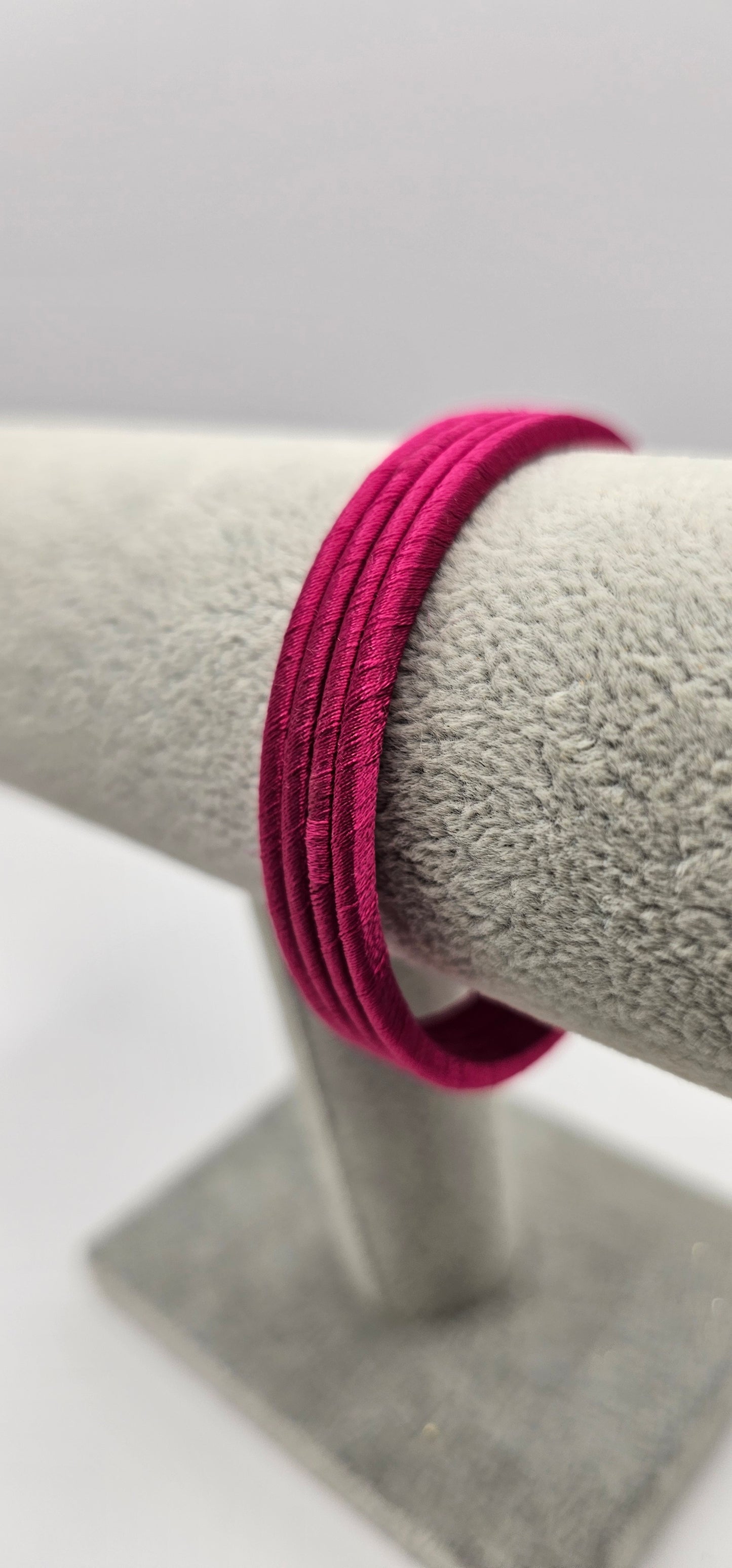 Cerise Fabric Bangle Size 2.4