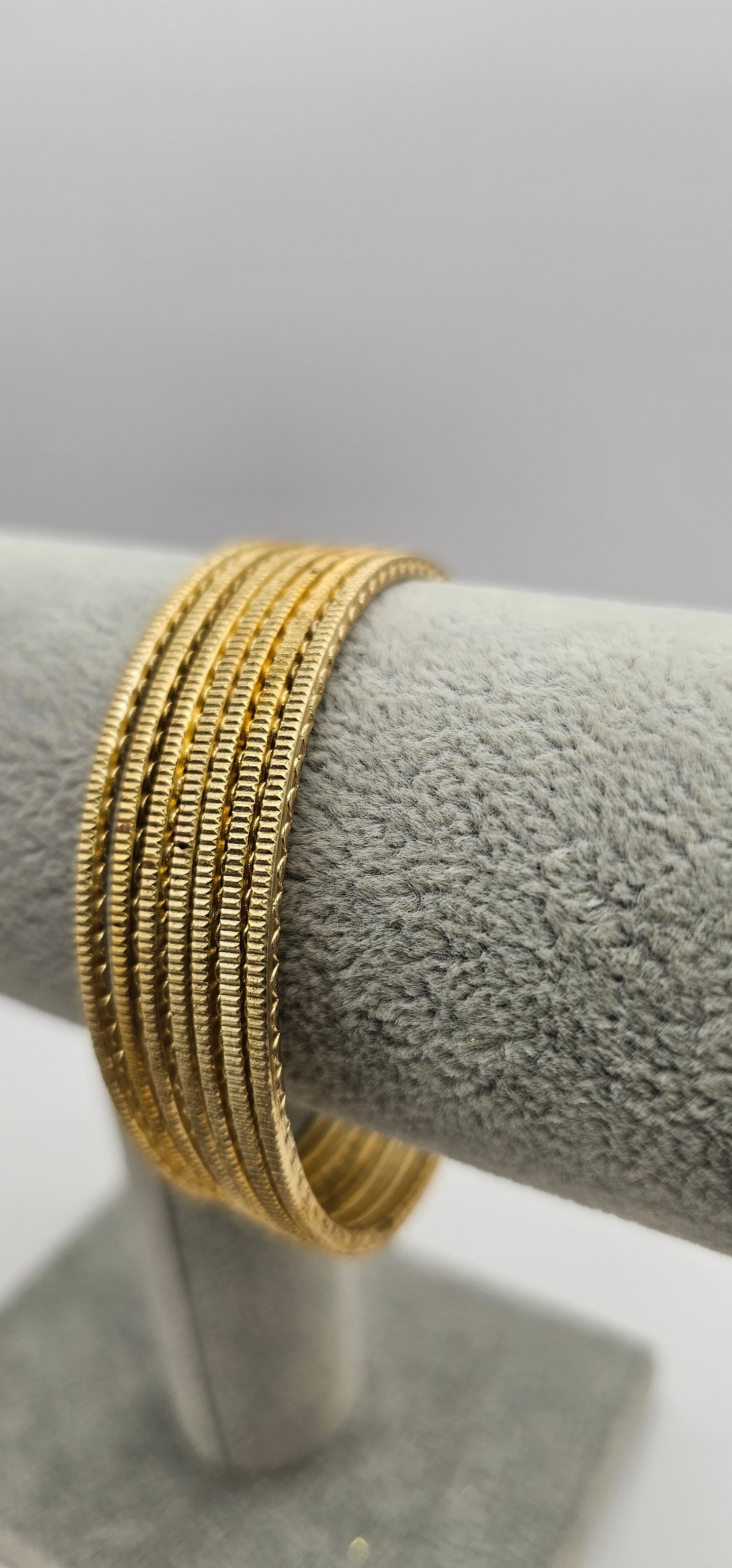 Light Gold Touchstone Metal Bangles Size 2.8