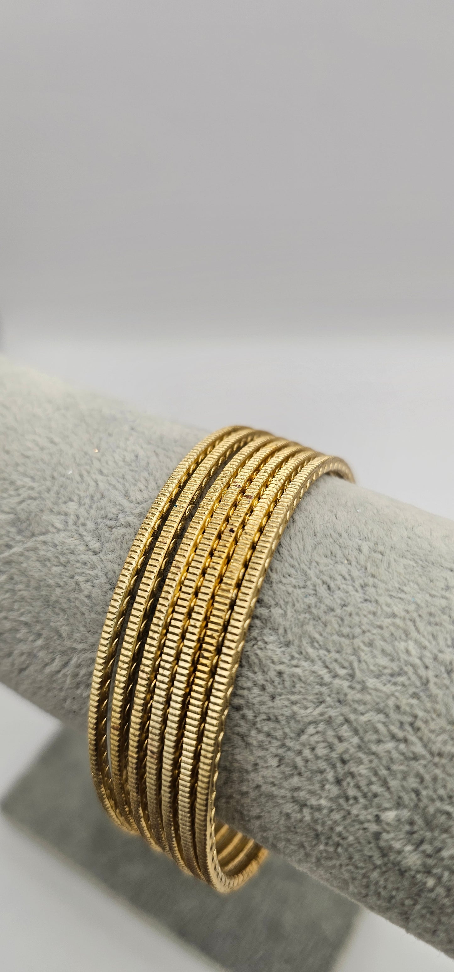 Light Gold Touchstone Metal Bangles Size 2.8