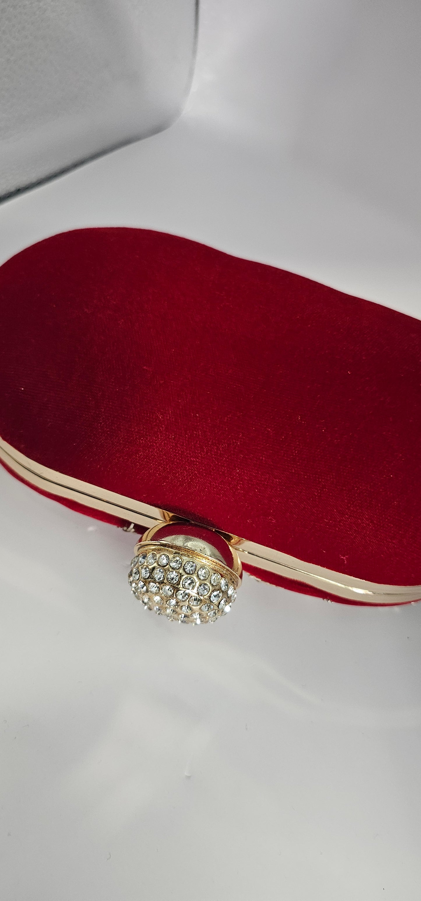 Maroon Velvet & Gold Embroidered Clutch Bag