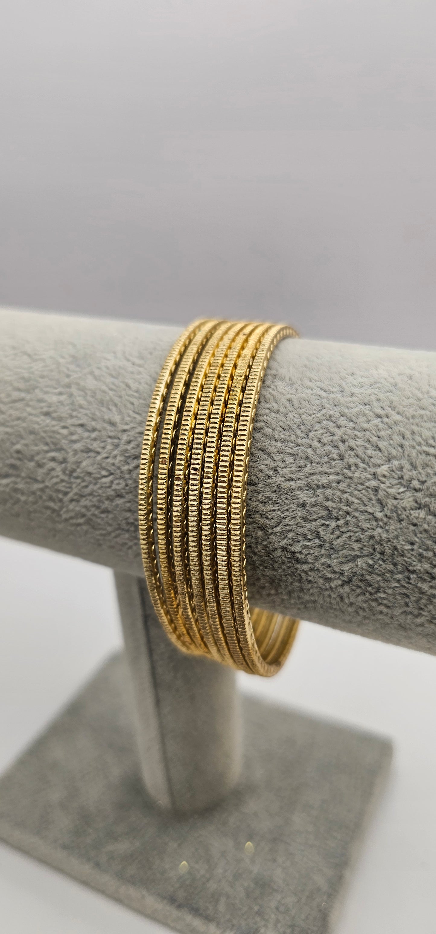 Light Gold Touchstone Metal Bangles Size 2.8