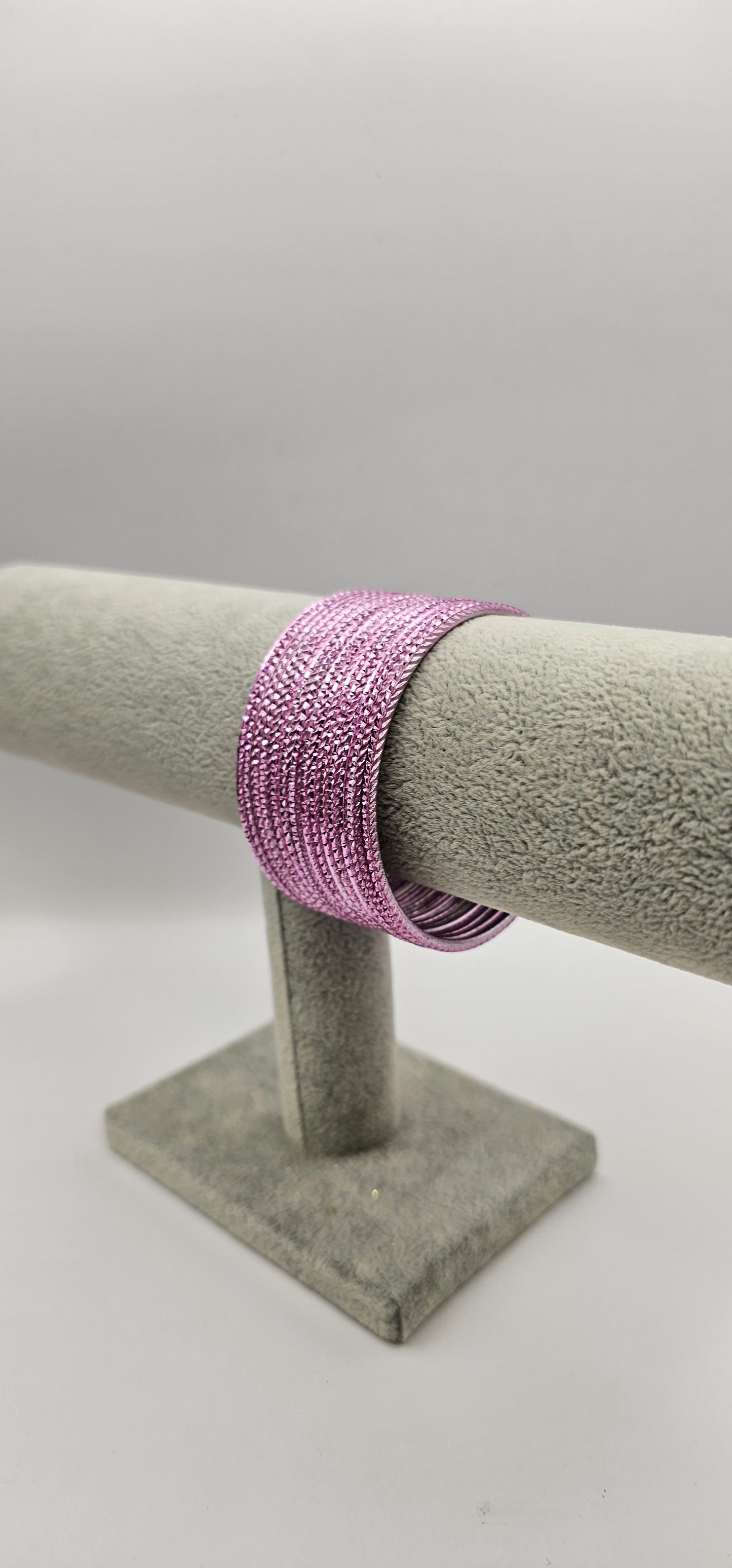 Light Pink Twisted metal Bangles Size 2.6