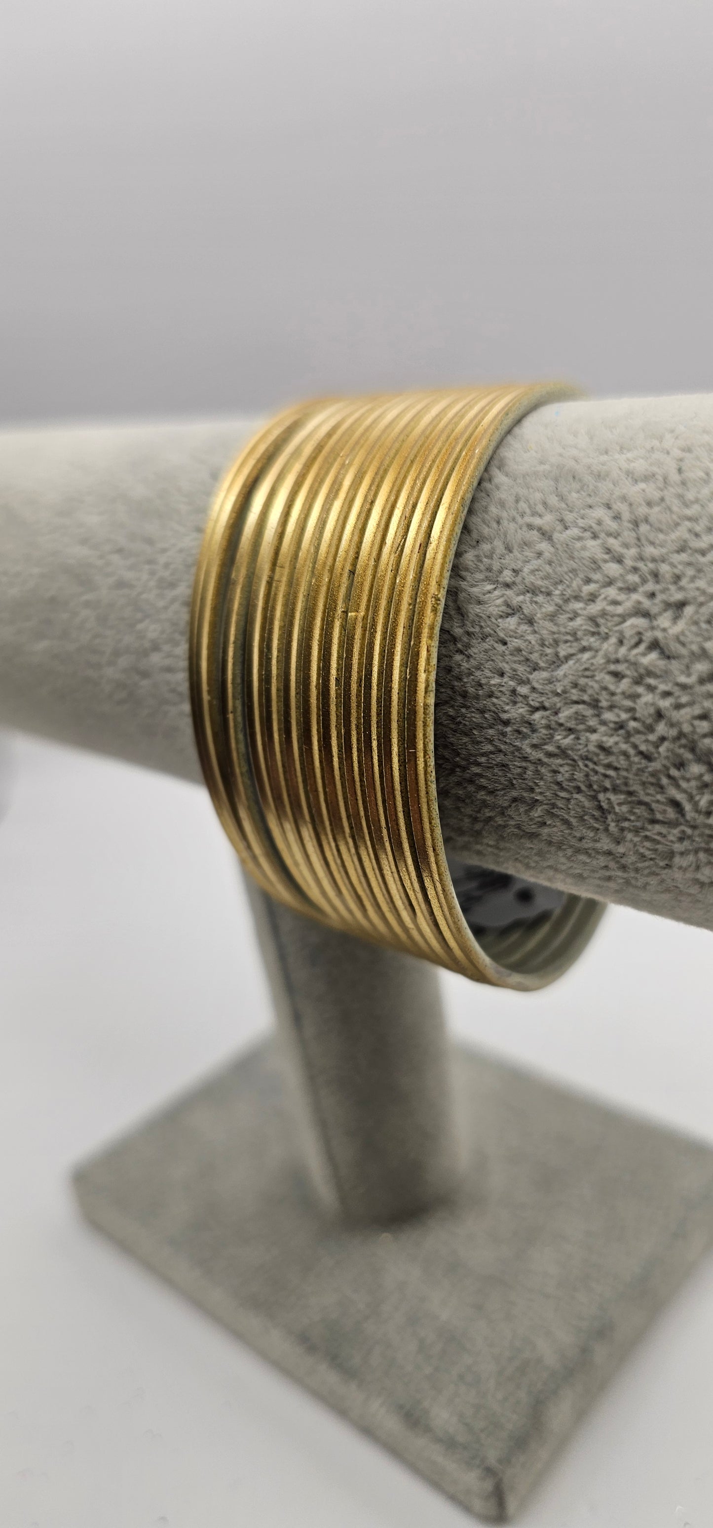 Gold Plain Metal Bangles Size 2.8