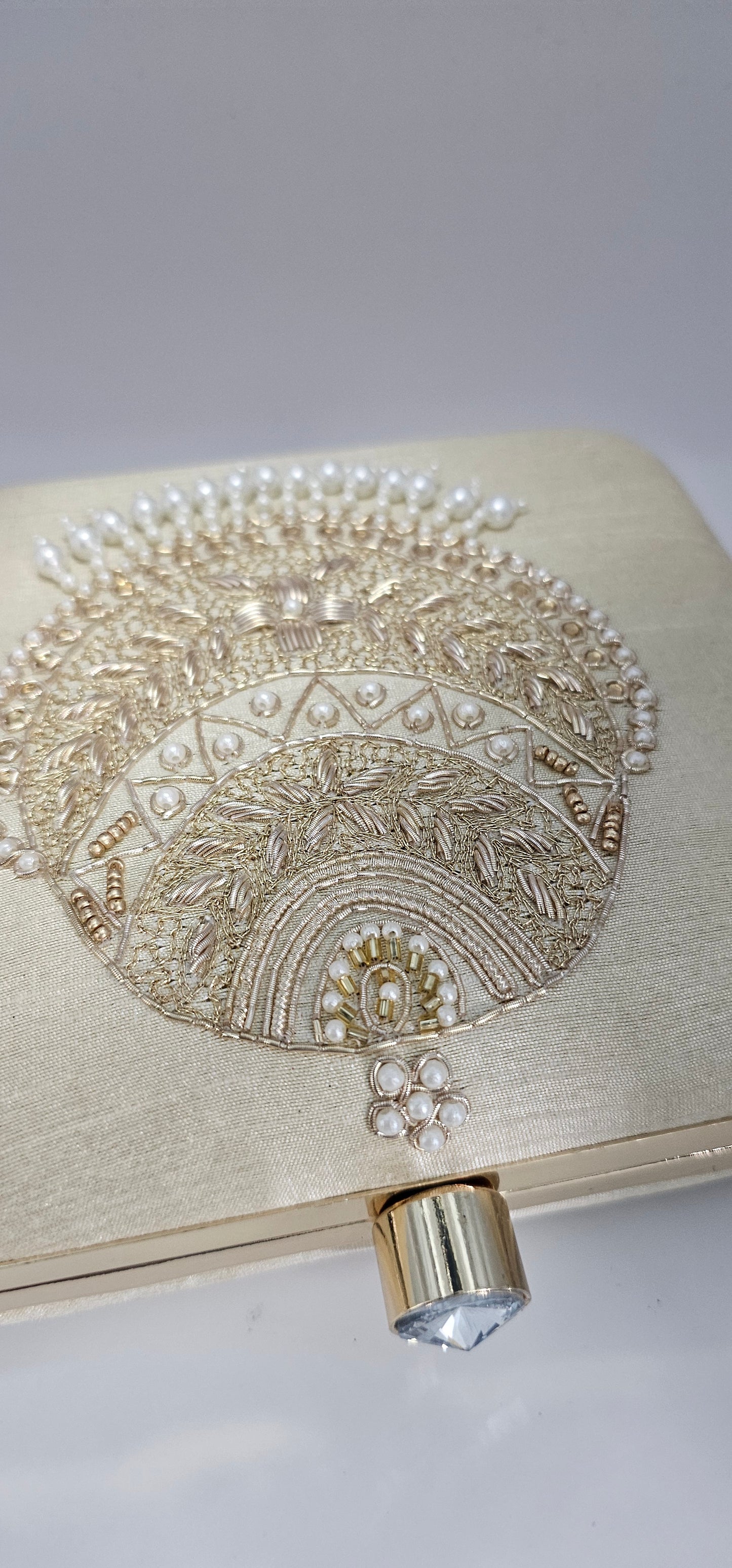 Champagne & Gold, Pearl Clutch Bag