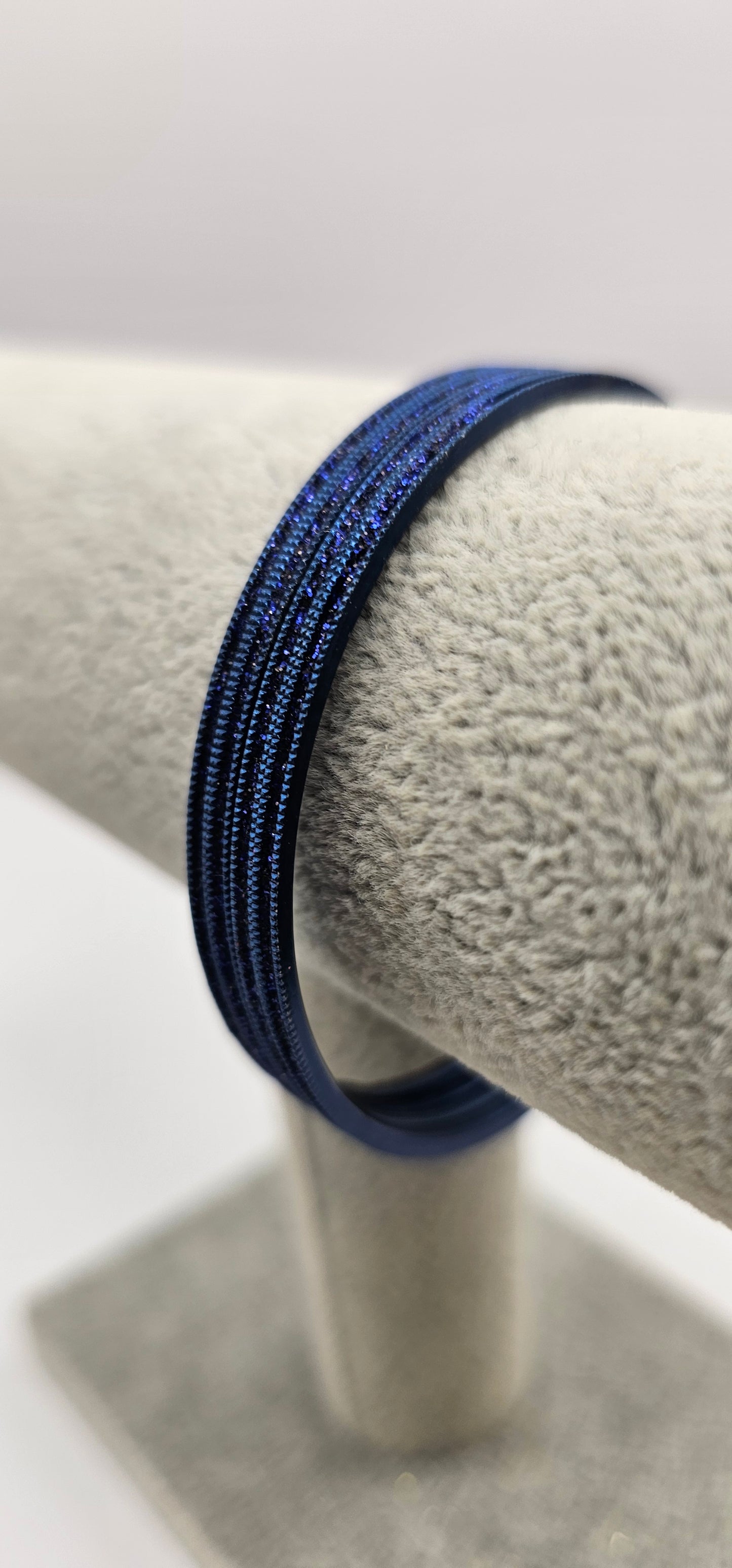 Navy Sparkly Metal Bangle Size 2.6