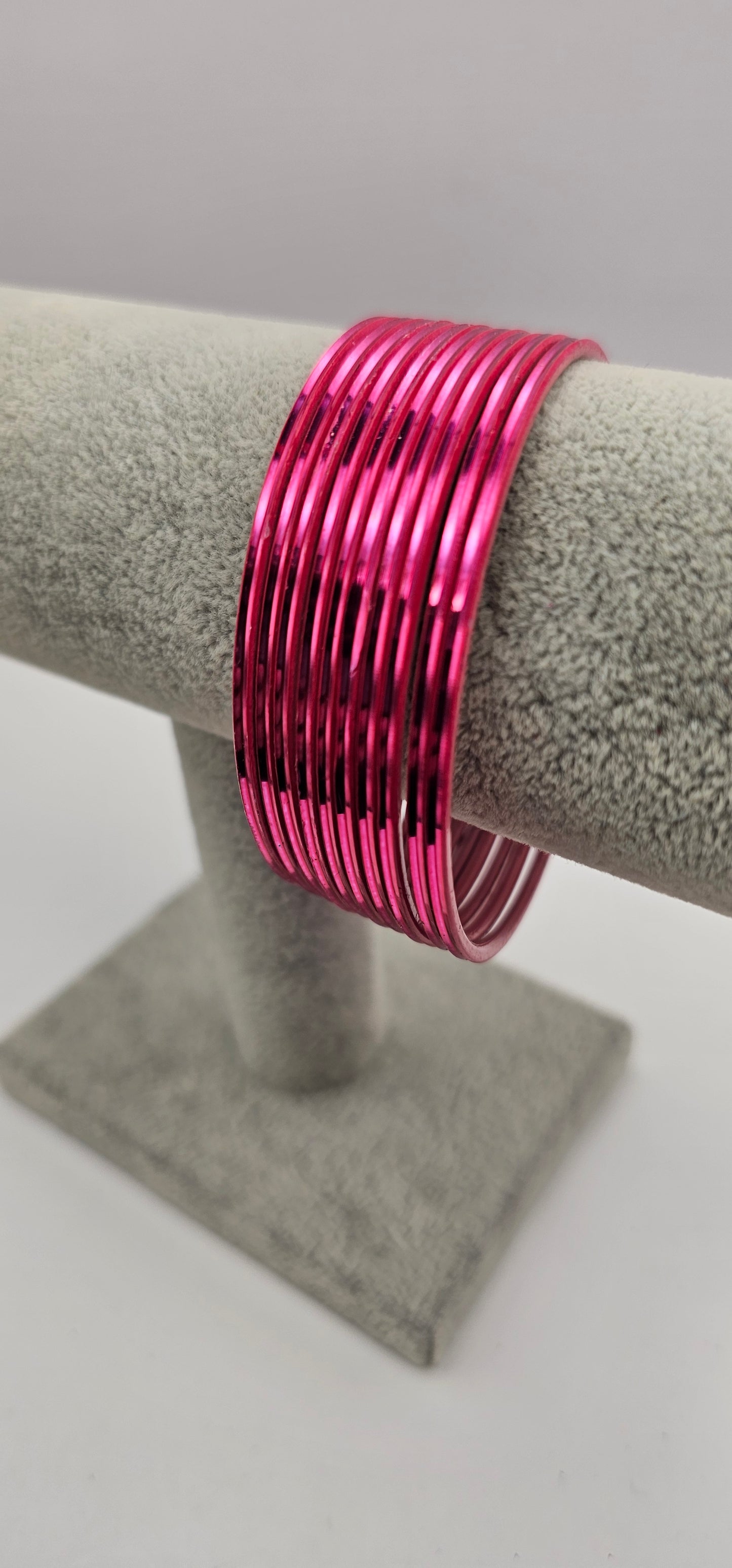 Matte Pink Metal Bangles Size 2.10