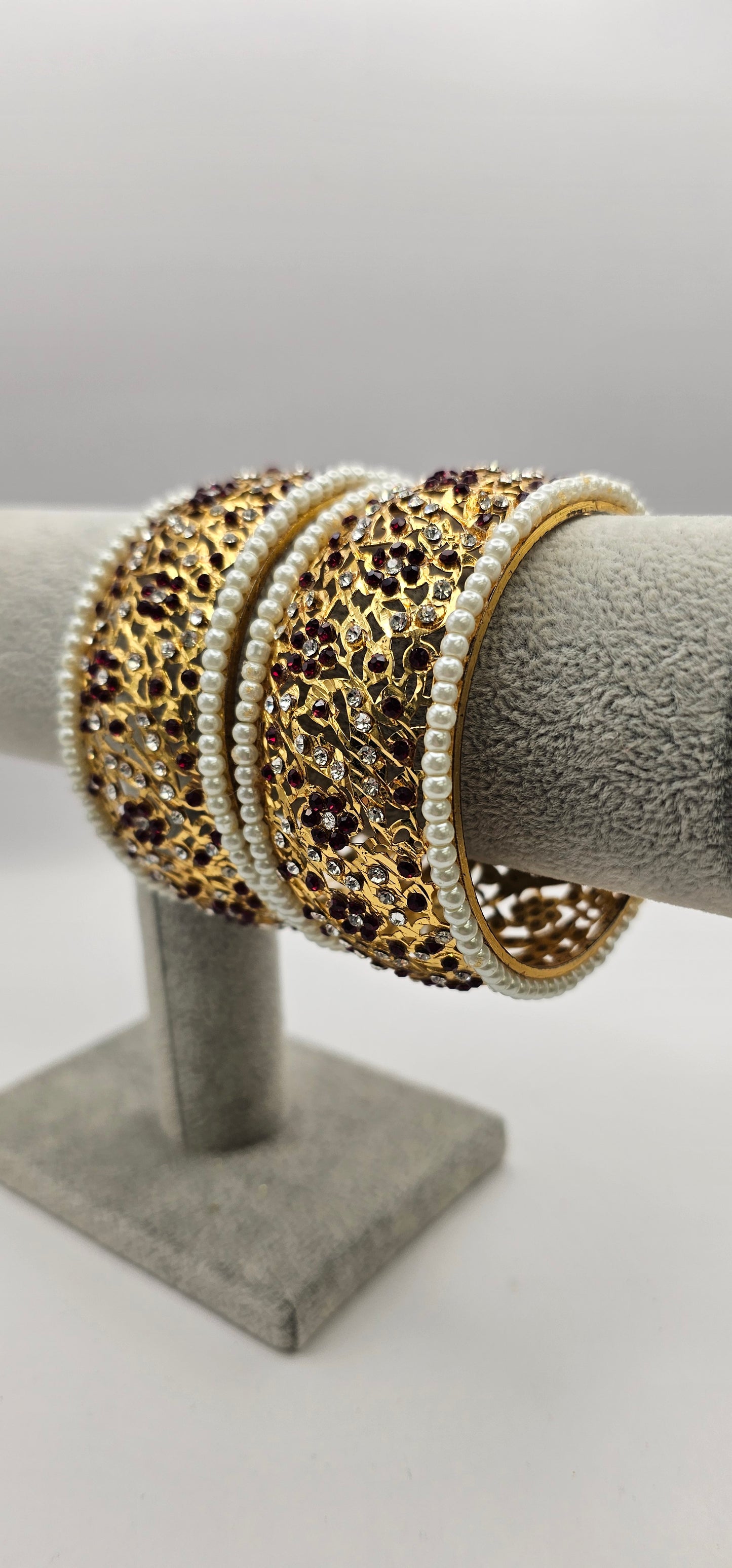 Aleezay Hyderabadi jadau flower shaped bangles in navratan , indian jewellery Size 2.10
