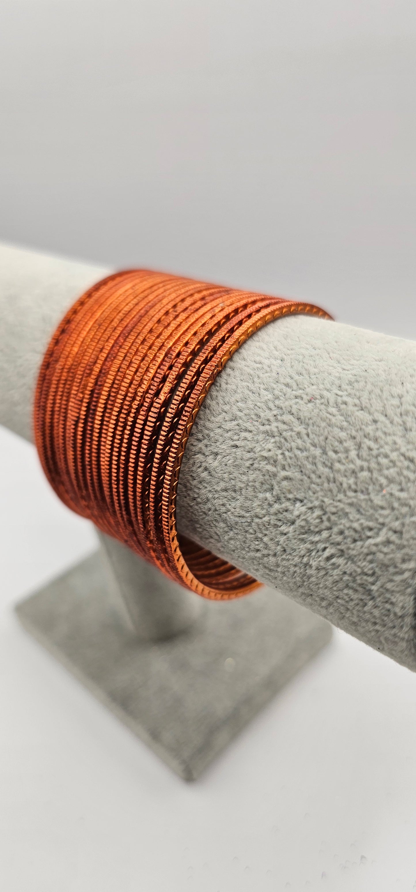 Orange Touchstone Metal Bangles Size 2.6