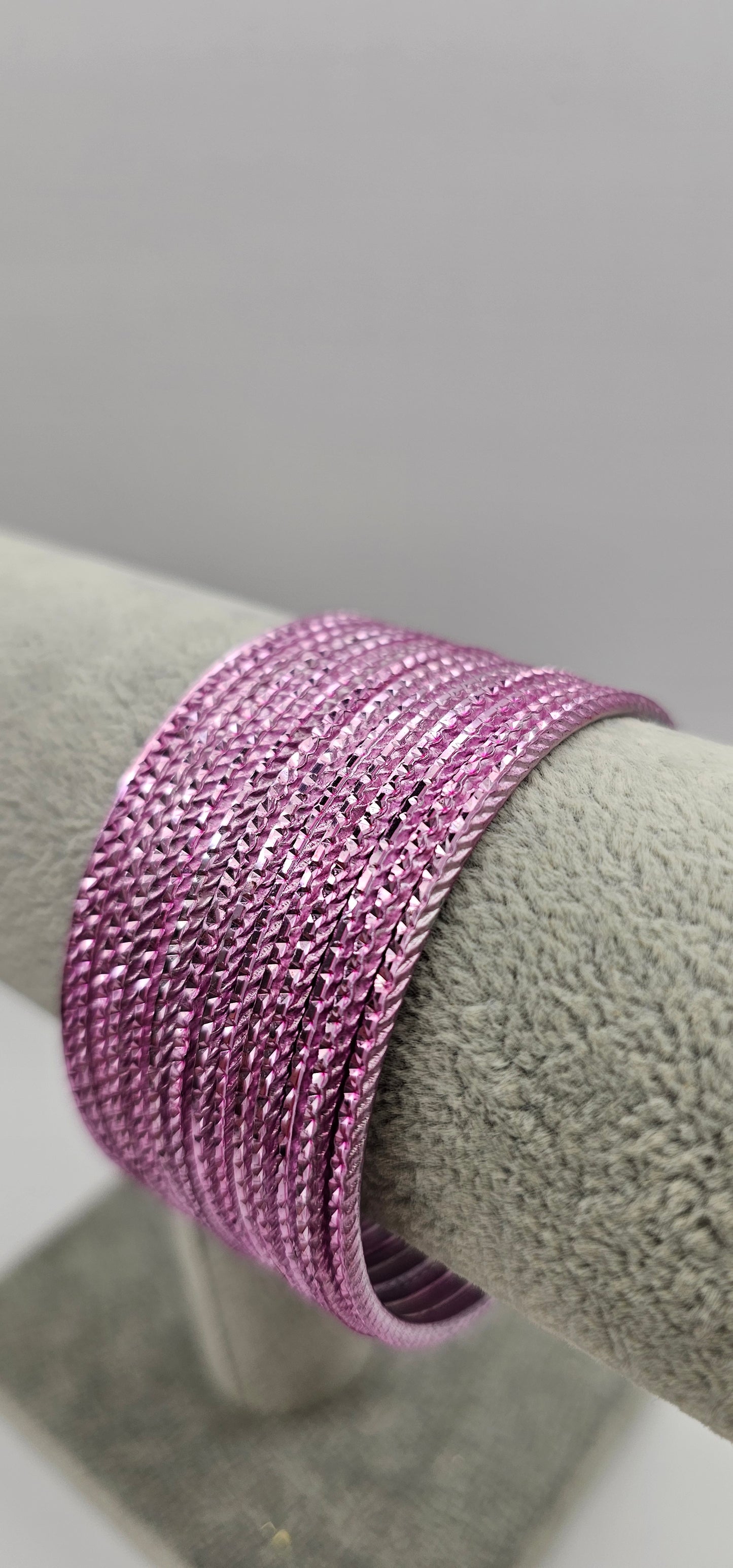 Light Pink Twisted metal Bangles Size 2.6