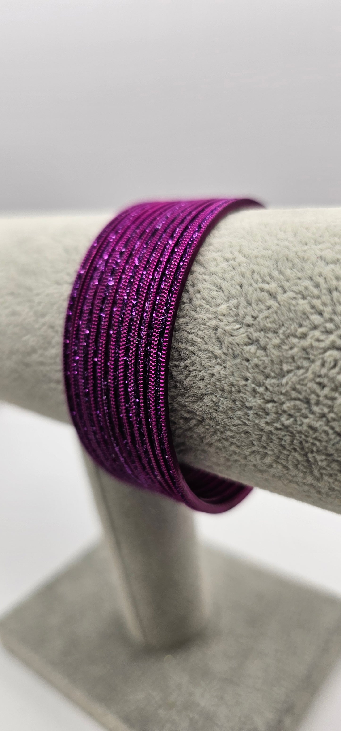 Light Purple Sparkly Metal Bangles Size 2.8