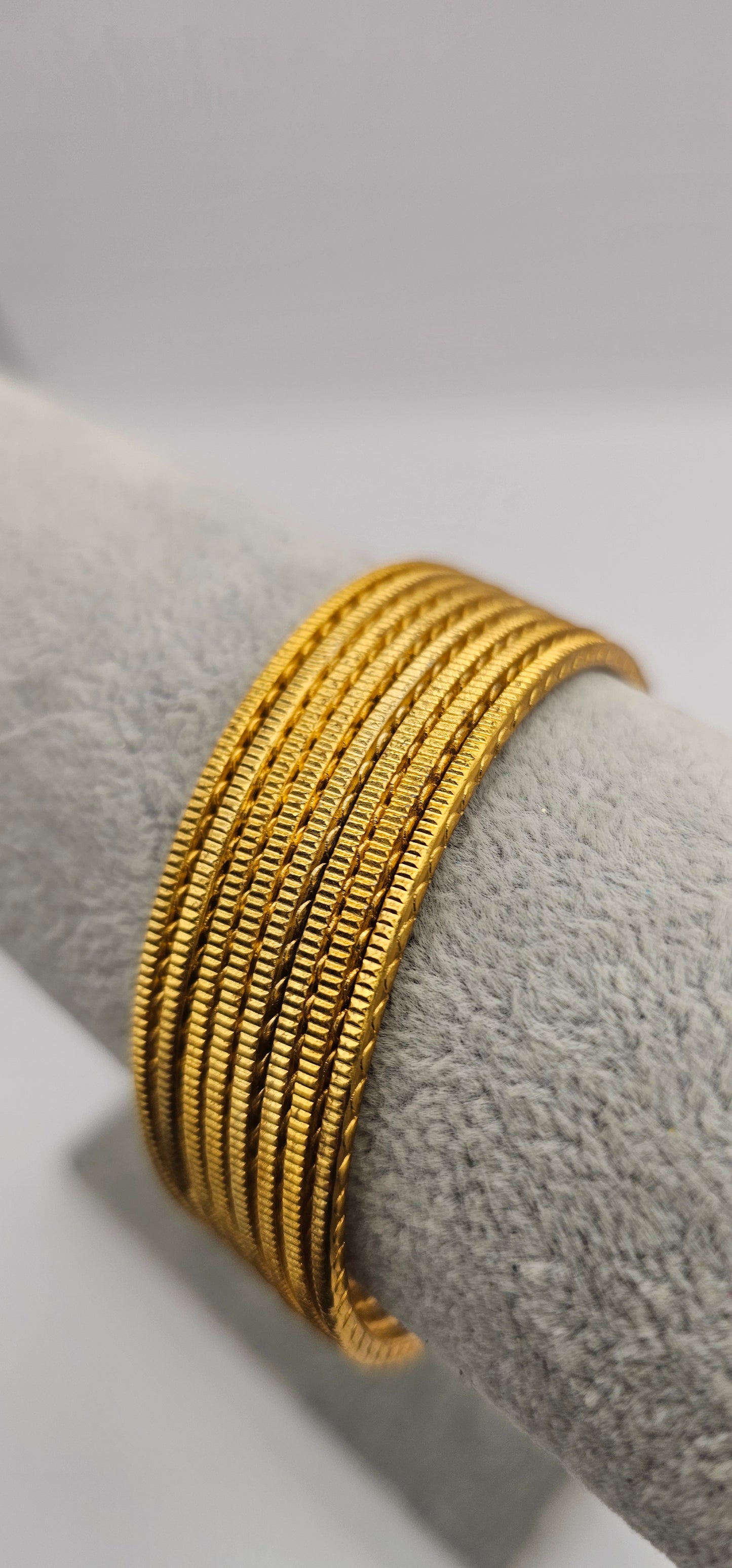 Gold Touchstone Metal Bangles Size 2.6
