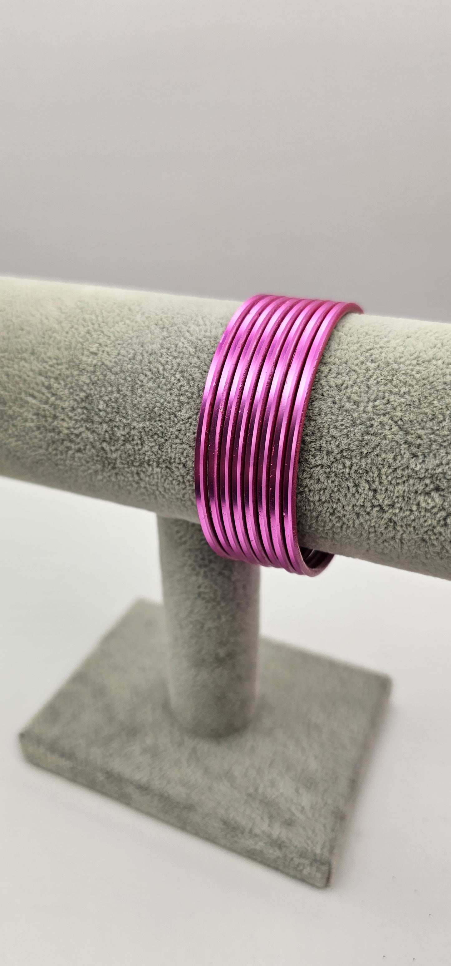 (Copy) Matte Light Pink Plain Metal Bangles Size 2.10