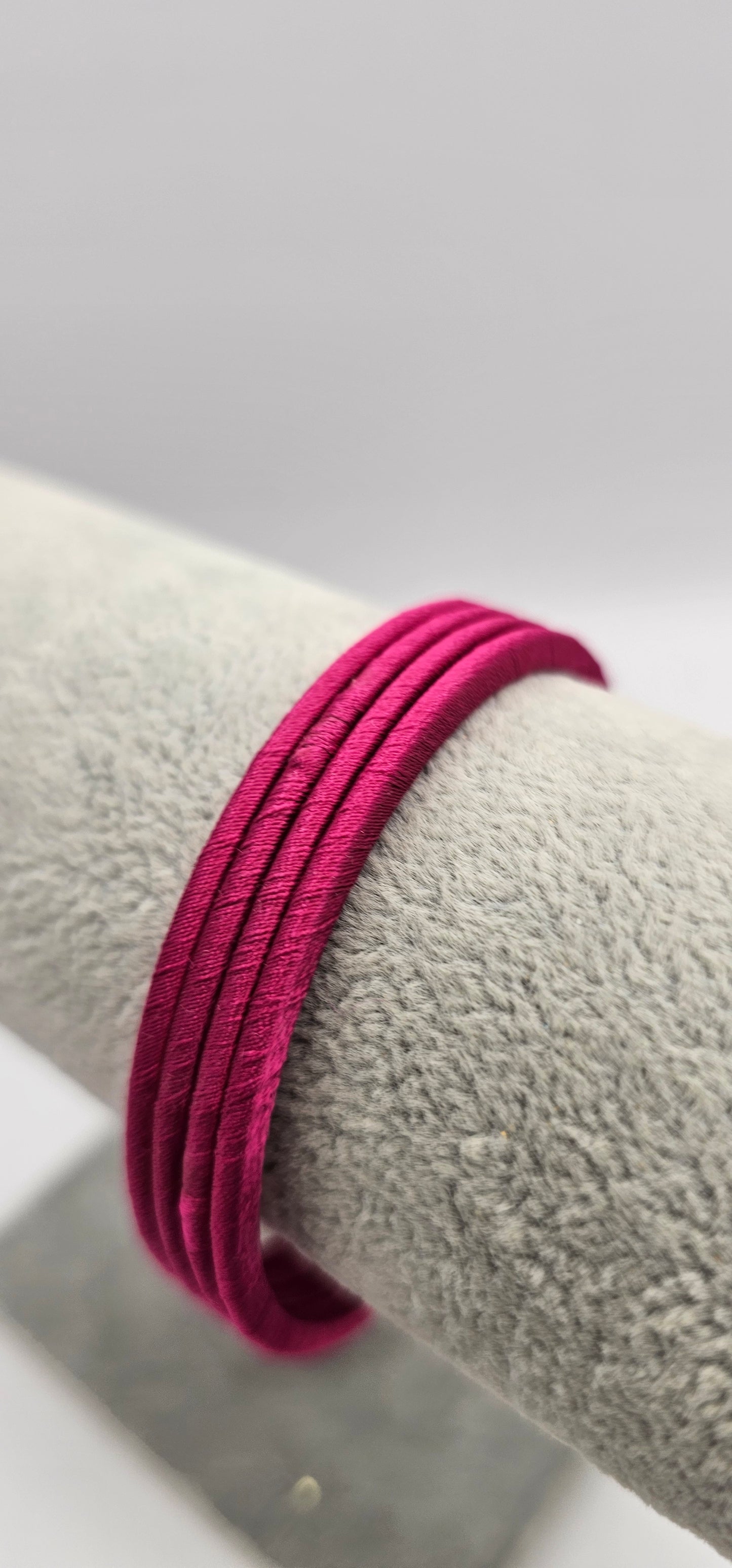 Cerise Fabric Bangle Size 2.4