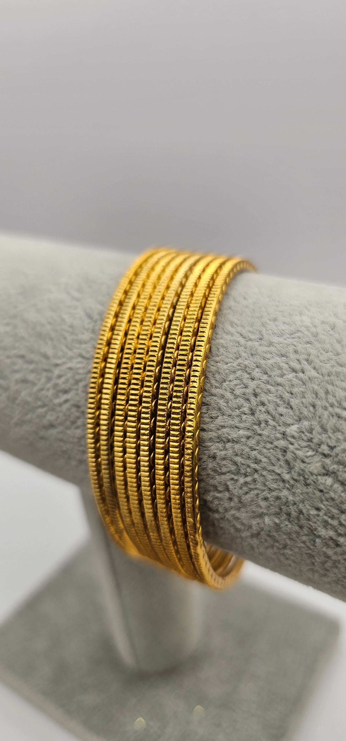 Gold Touchstone Metal Bangles Size 2.6