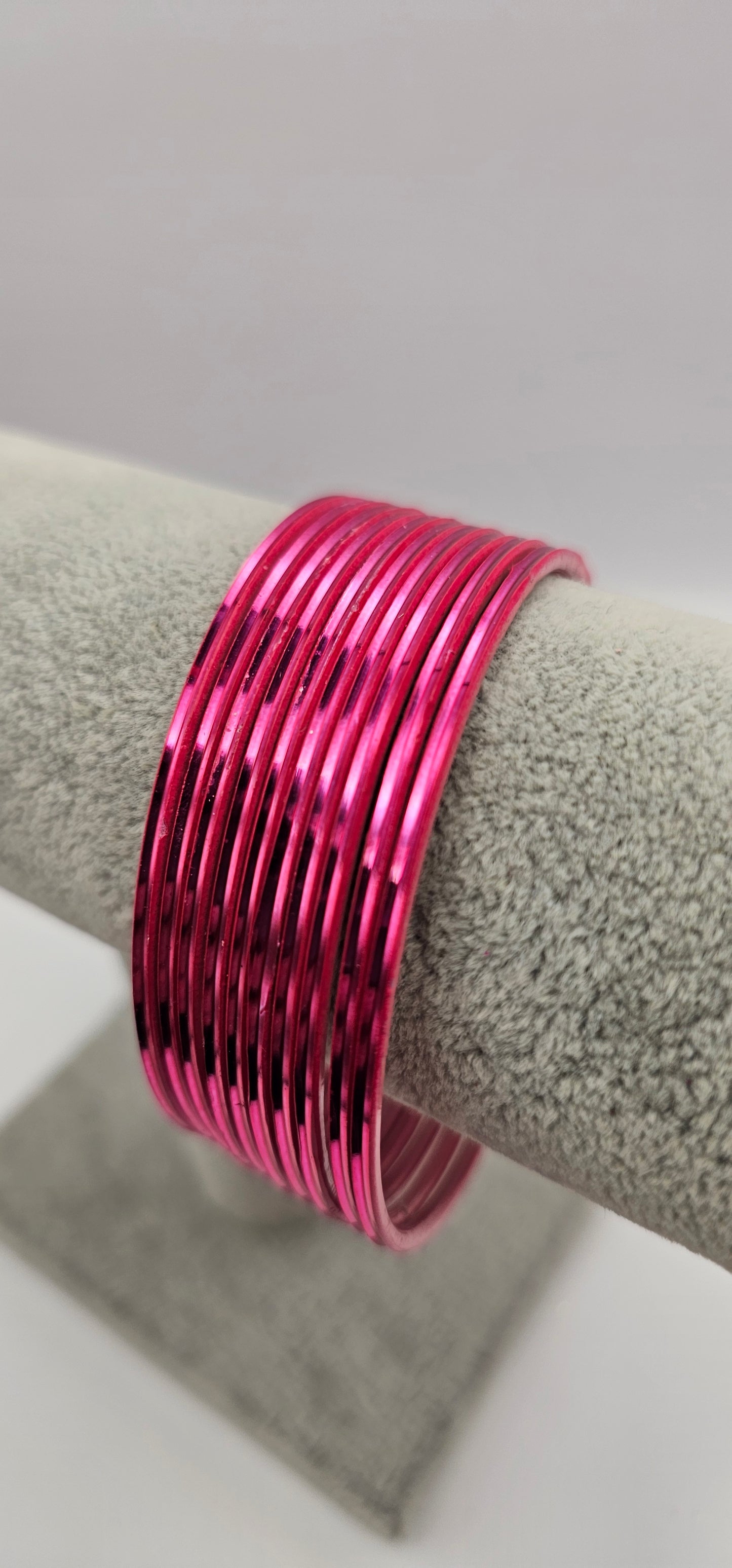 Matte Pink Metal Bangles Size 2.10
