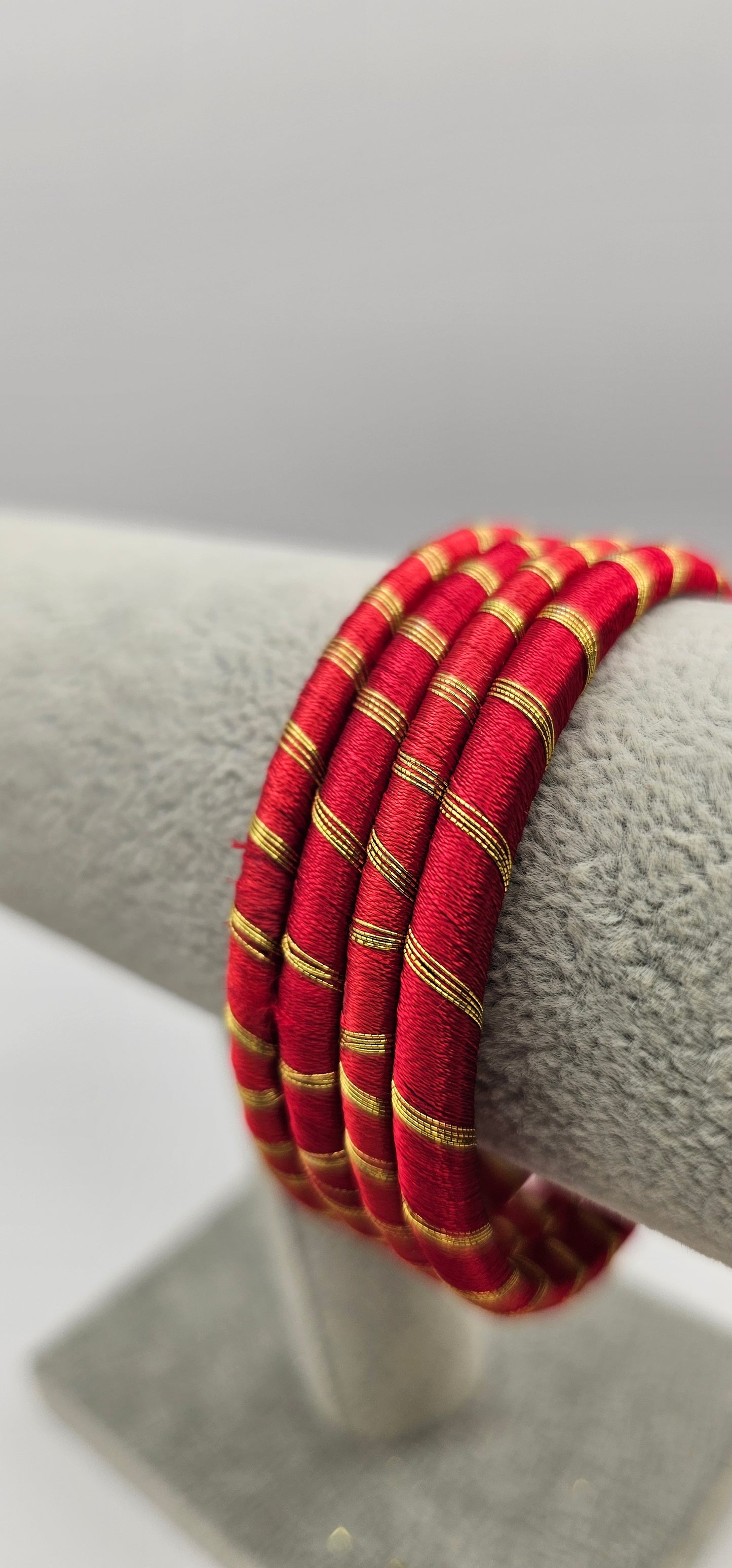 Red & Gold Fabric Bangles