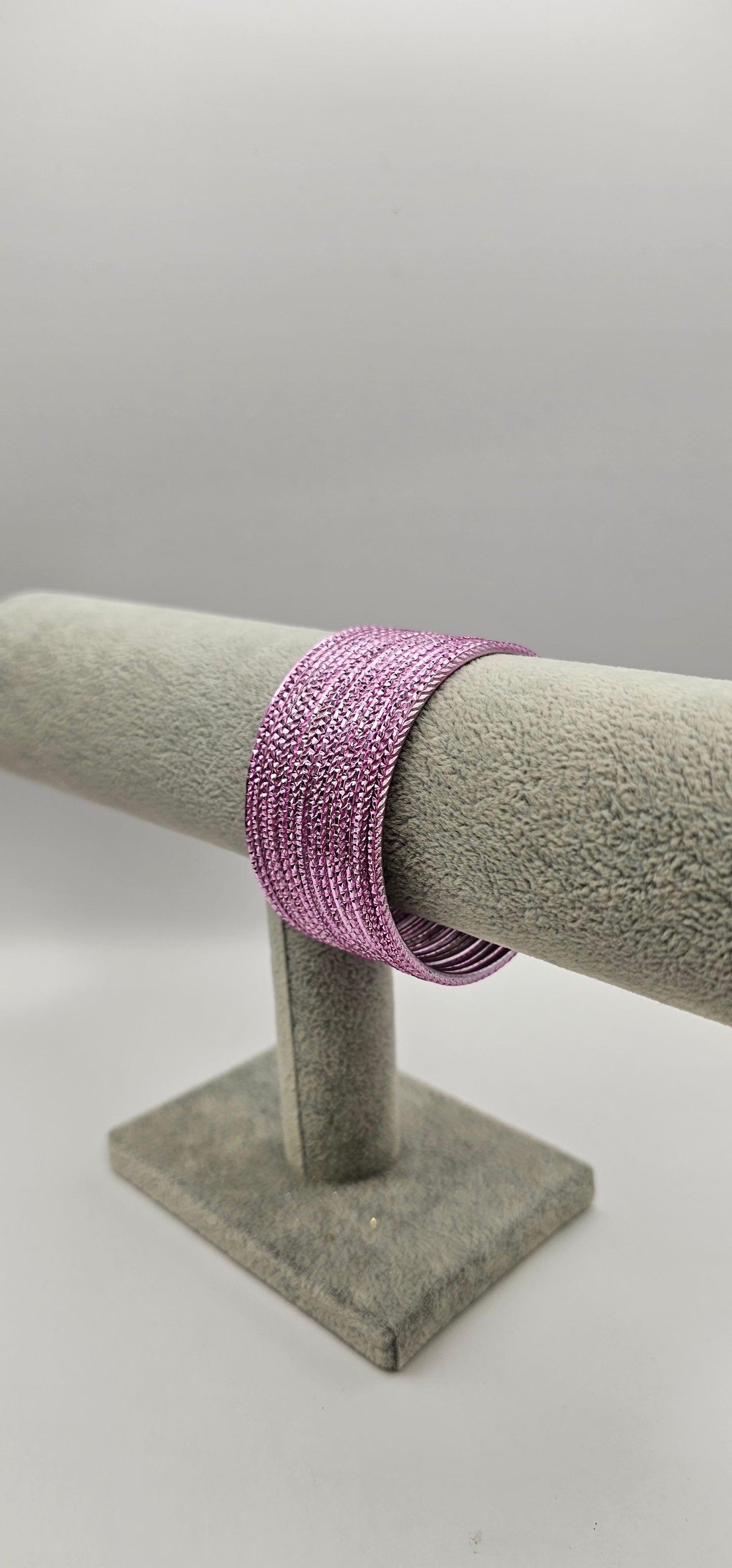 Light Pink Twisted metal Bangles Size 2.6
