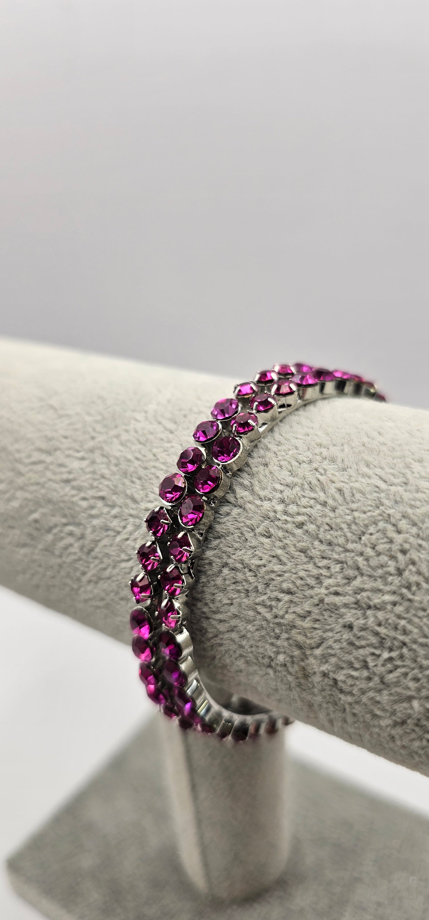 Amethyst & Silver Braclet Size 2.4