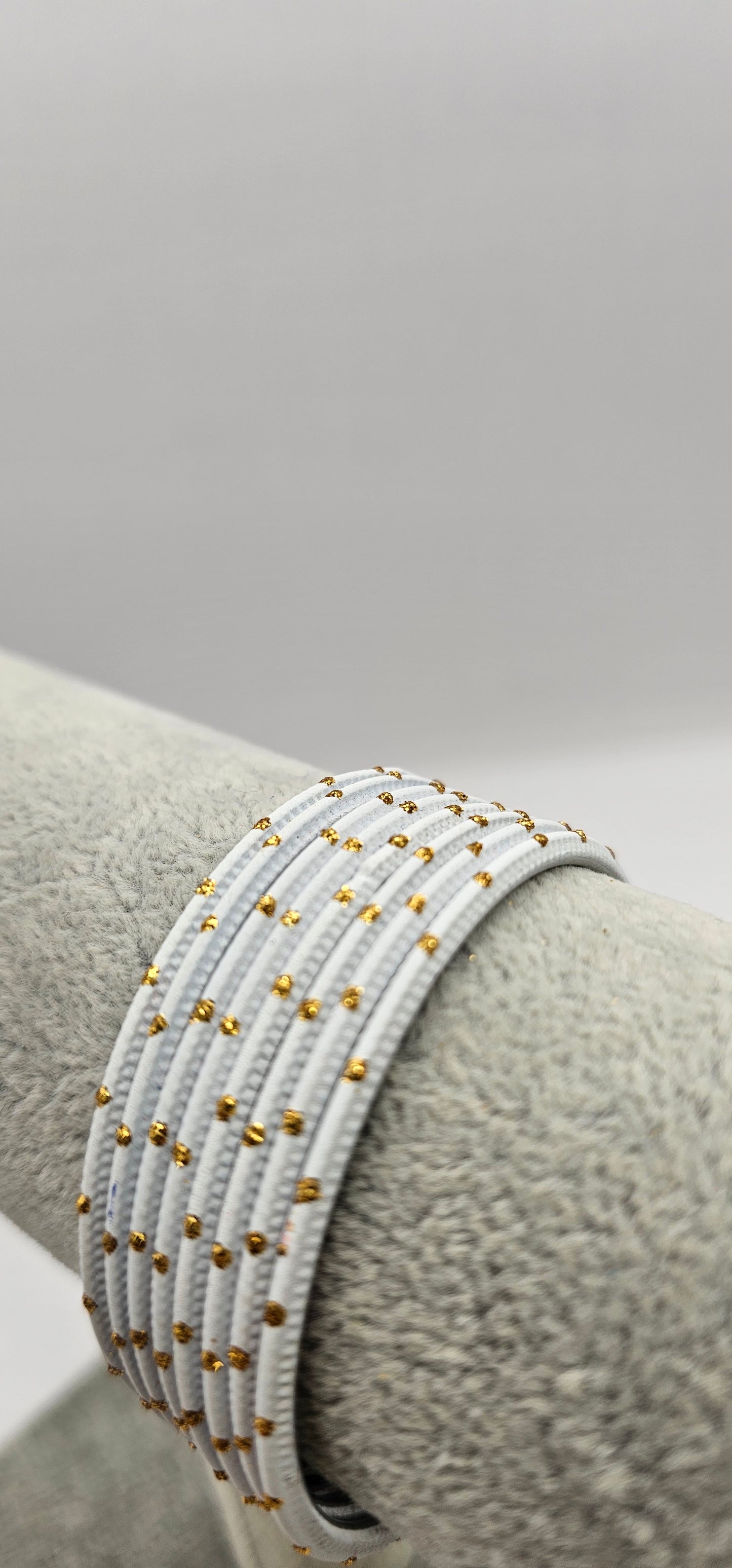 Light Blue & Gold Dot Metal Bangles