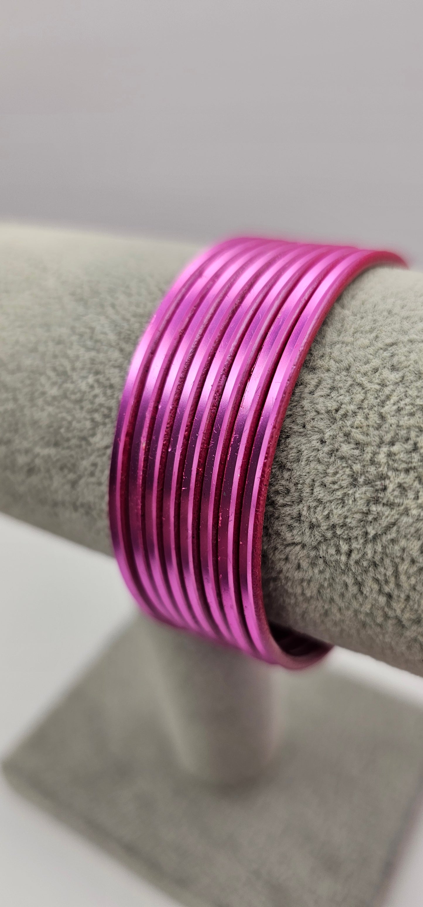 (Copy) Matte Light Pink Plain Metal Bangles Size 2.10