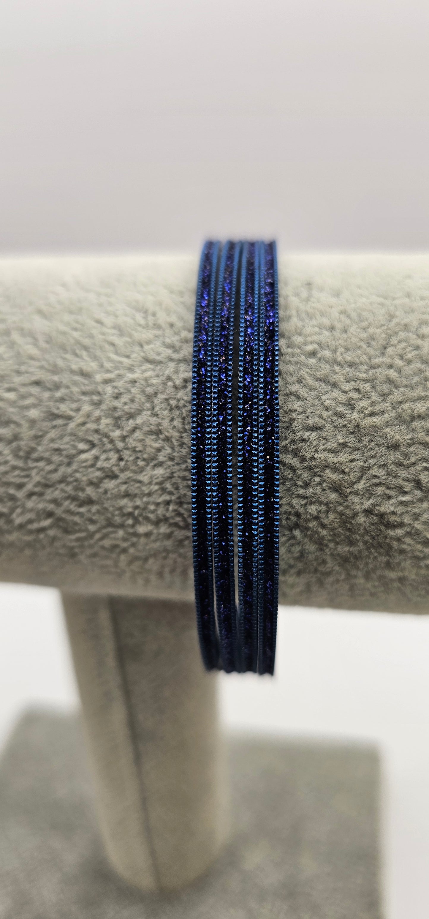 Navy Sparkly Metal Bangle Size 2.6